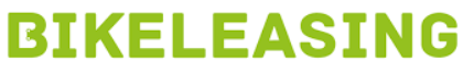 Text 'BIKELEASING' in grüner Schrift auf weißem Hintergrund.