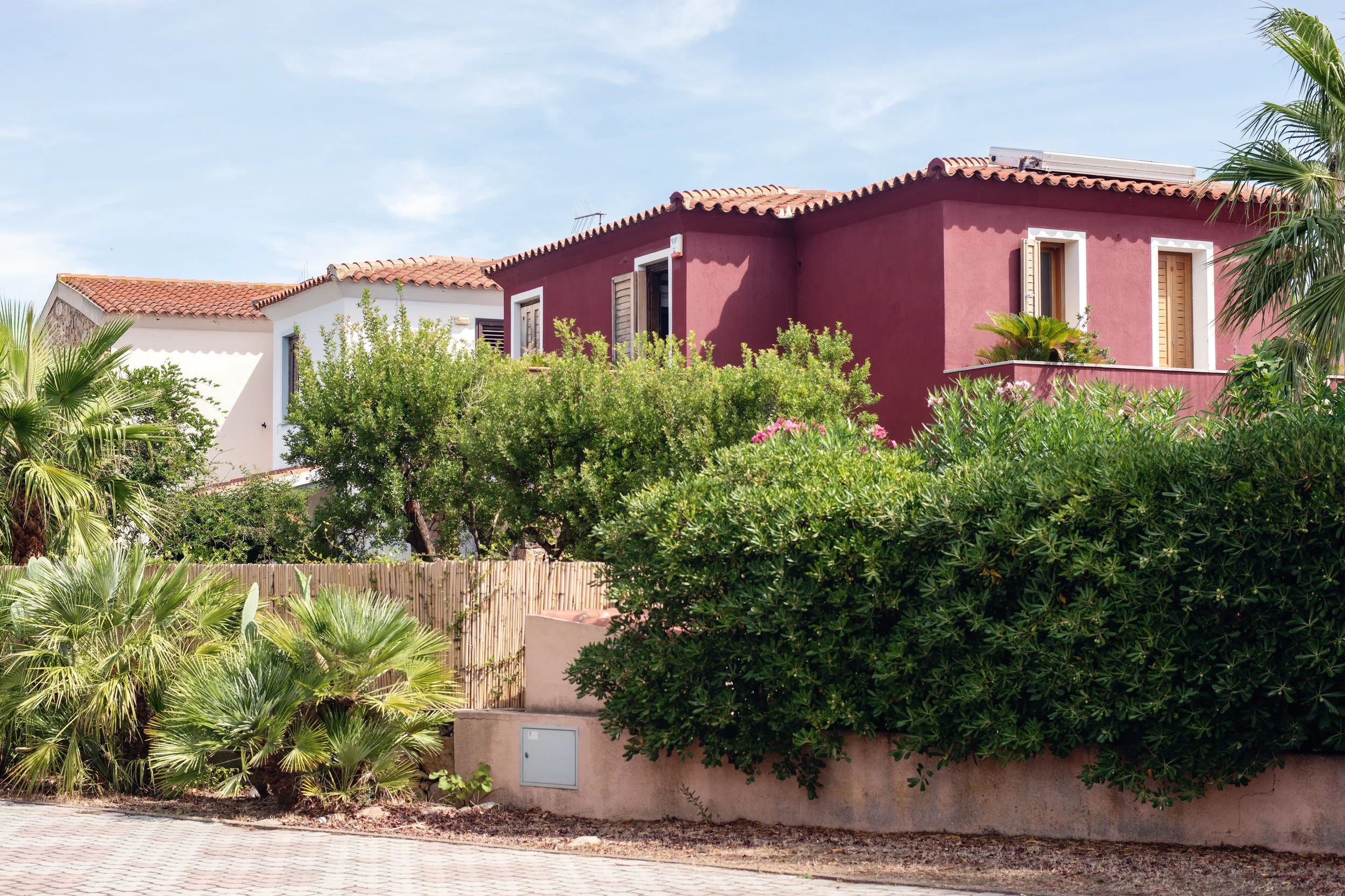  pink and white houses in San Teodoro 