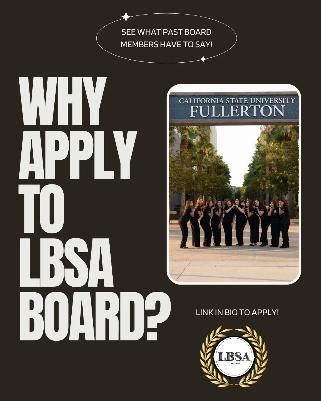 Ready to make an impact, gain leadership experience, and connect with an incredible community? 🌟

LBSA is looking for passionate students to join our board for the upcoming year! Whether you&rsquo;re a first-year student, transfer student, or return