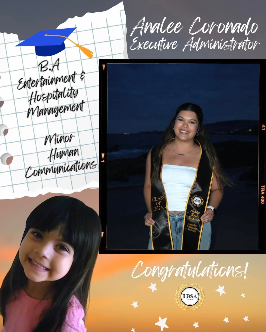 Congratulations to our Executive Administrator, Analee!⭐️

Swipe to read what she has to say about being apart of LBSA and see her favorite memories from being on executive board!💐