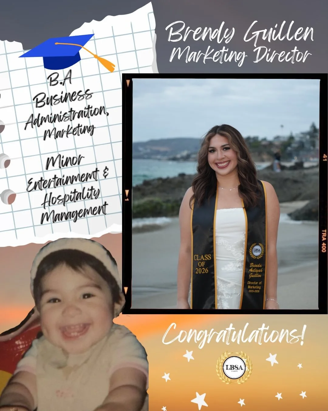 Congratulations to our Marketing Director, Brendy!⭐️

Swipe to read what she has to say about being apart of LBSA and see her favorite memories from being on executive board!💐