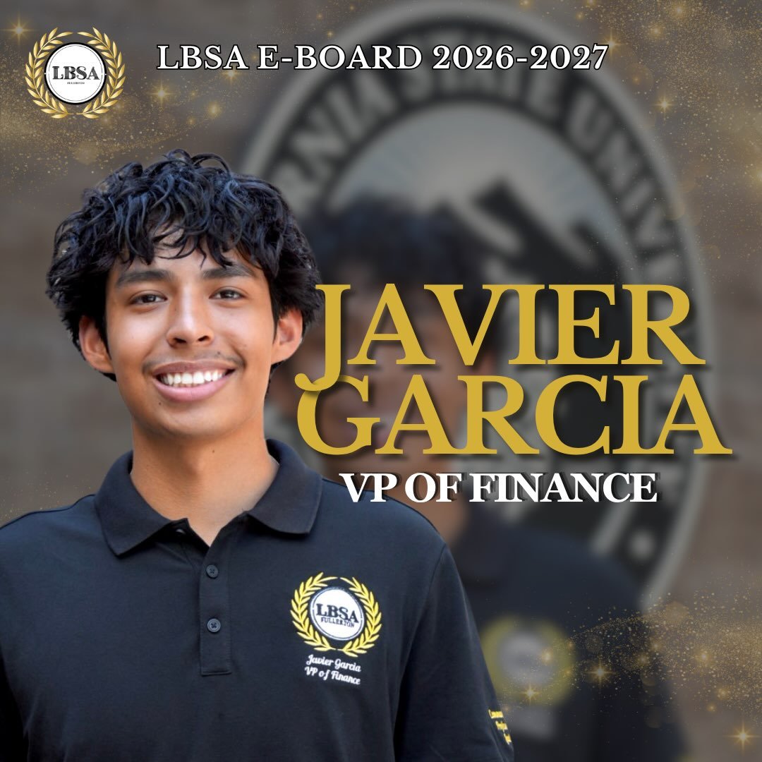 ✨Introducing LBSA&rsquo;S 2026-2027 Vice President of Finance, Javier Garcia✨

Swipe to get to know more about Javier!