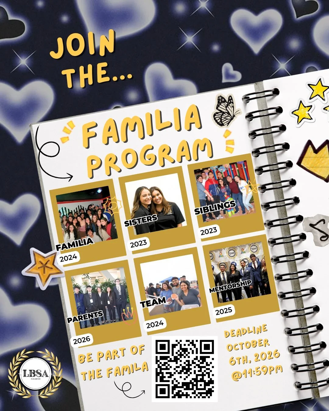 Your familia is waiting for you! 🫶🏽✨💛

Build meaningful connections, grow your professional network, and create lasting memories through the LBSA Familia Program. 💛 Whether you&rsquo;re looking to connect with fellow students, expand your network