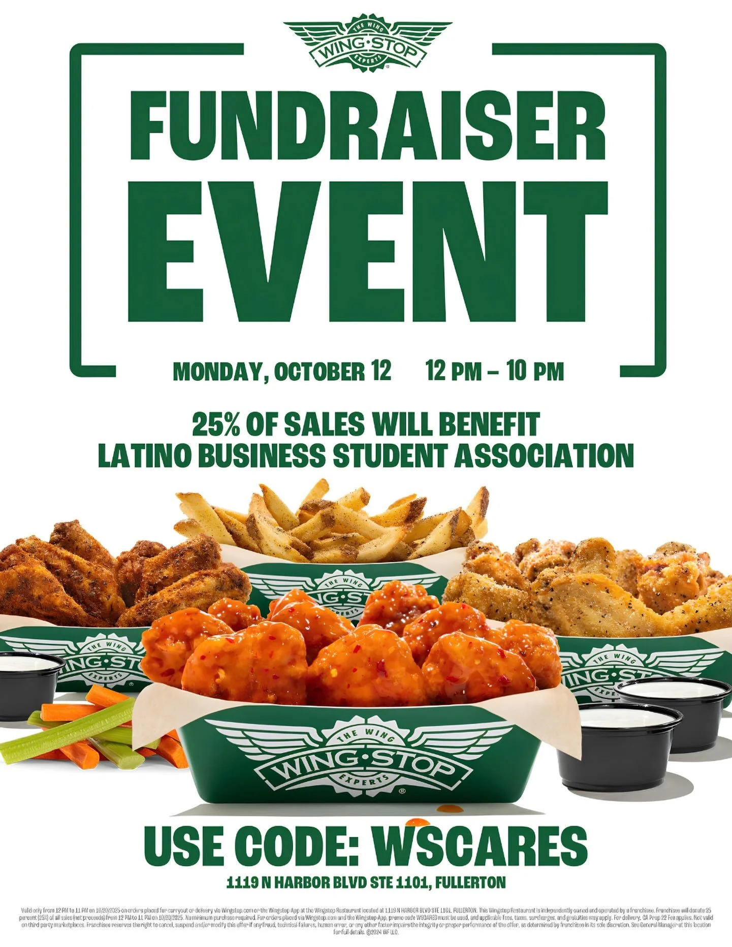 Mmm&hellip; CHICKEN&hellip; 🤤🍗 
We have a Wingstop fundraiser next week and 25% of proceeds goes back to LBSA! 

This fundraiser is ONLY at the Wingstop at 1119 N Harbor Blvd, Fullerton, CA. Live nearby but can&rsquo;t go? You can place an order fo