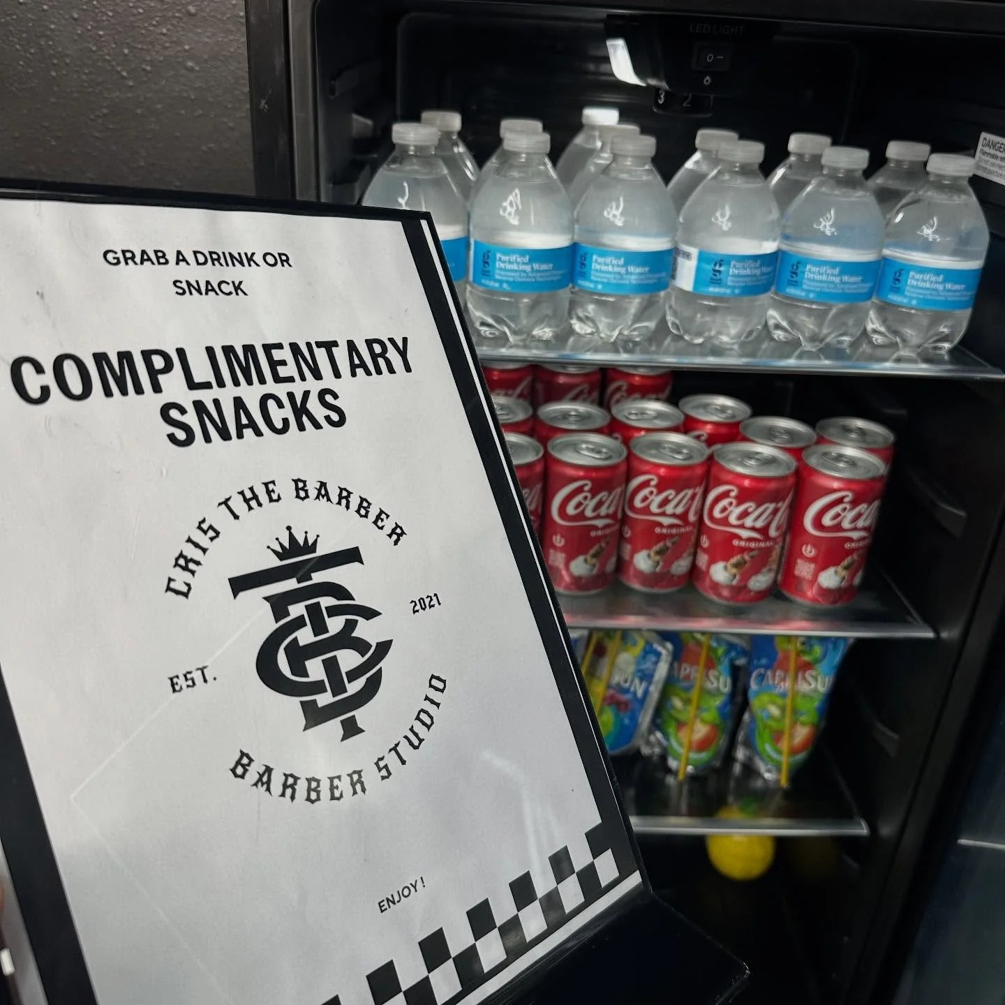 It&rsquo;s the little things. 💈
Complimentary drinks &amp; snacks for every client at the studio.
Sit back, relax, and enjoy the experience.

📅 Book your appointment
#oxnardbarbers #oxnardbarber #barberlife #barbersnearme