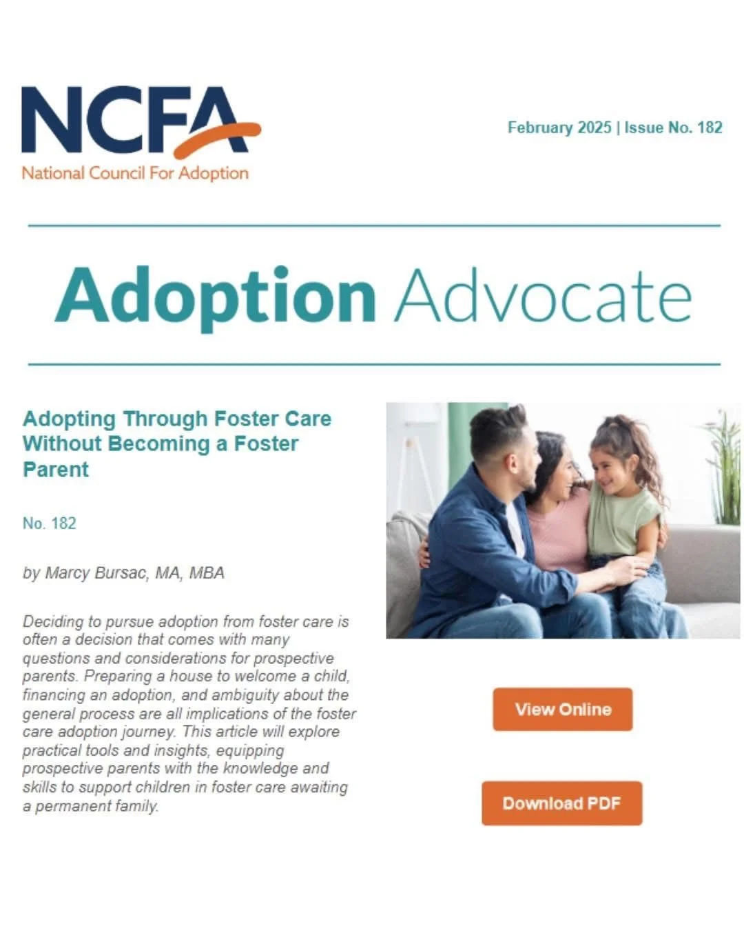 National Council for Adoption — Adoption Advocate Article