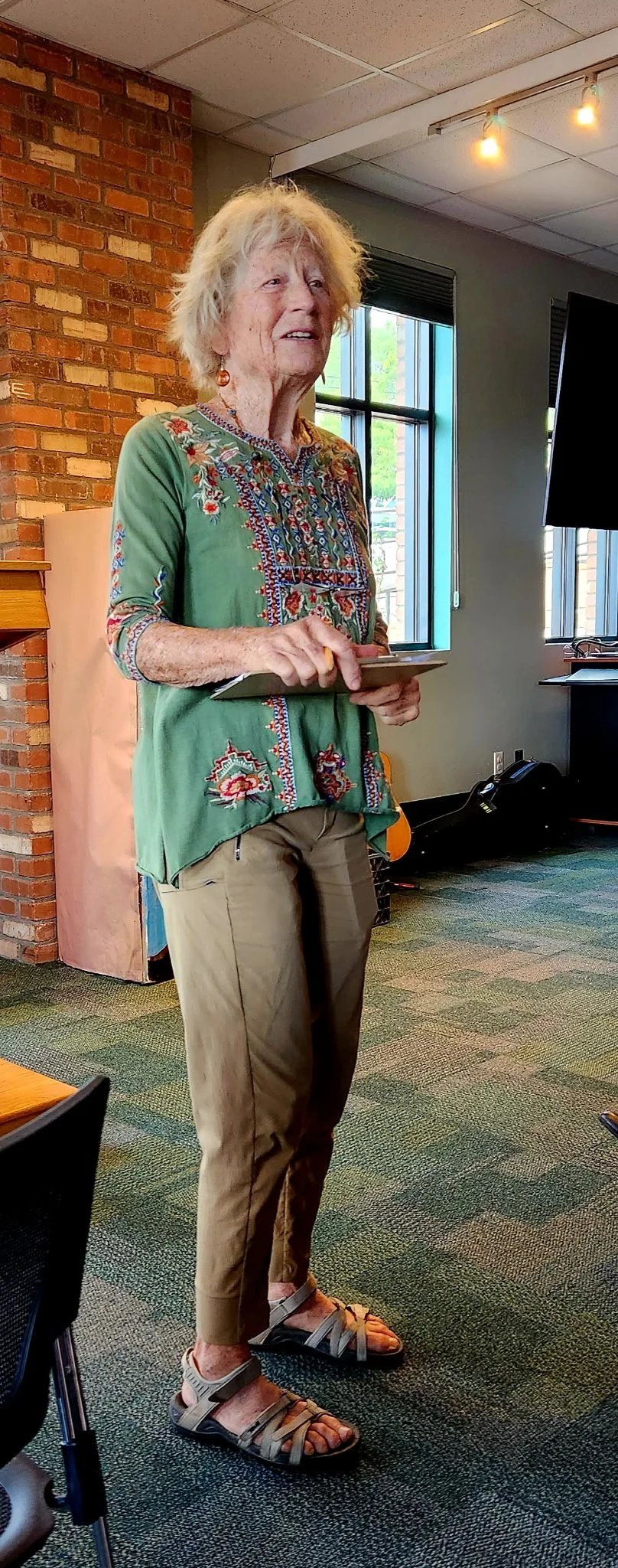 Laurel Freeman, coordinator of this annual event with Marion Pack, gave character introductions and context of the actions by some the many voices who have spoken TRUTH TO POWER. Nuclear weapons must never be used again.