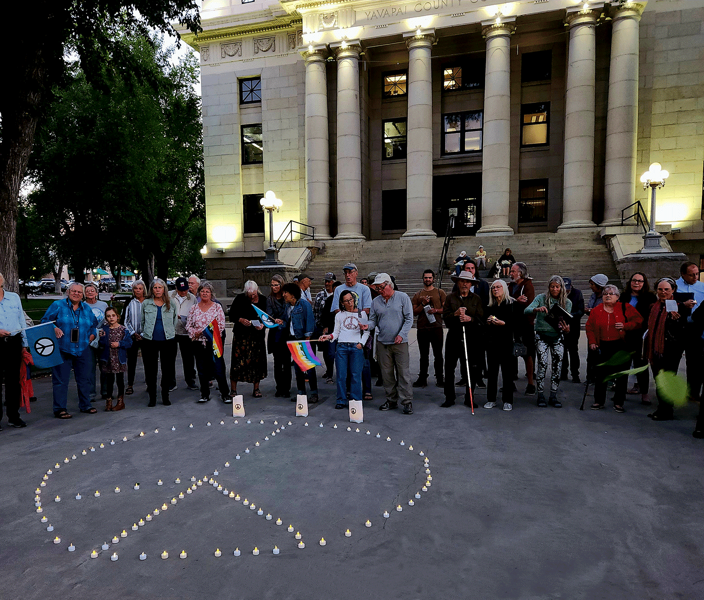 A ceremony on the Prescott Courthouse Plaza