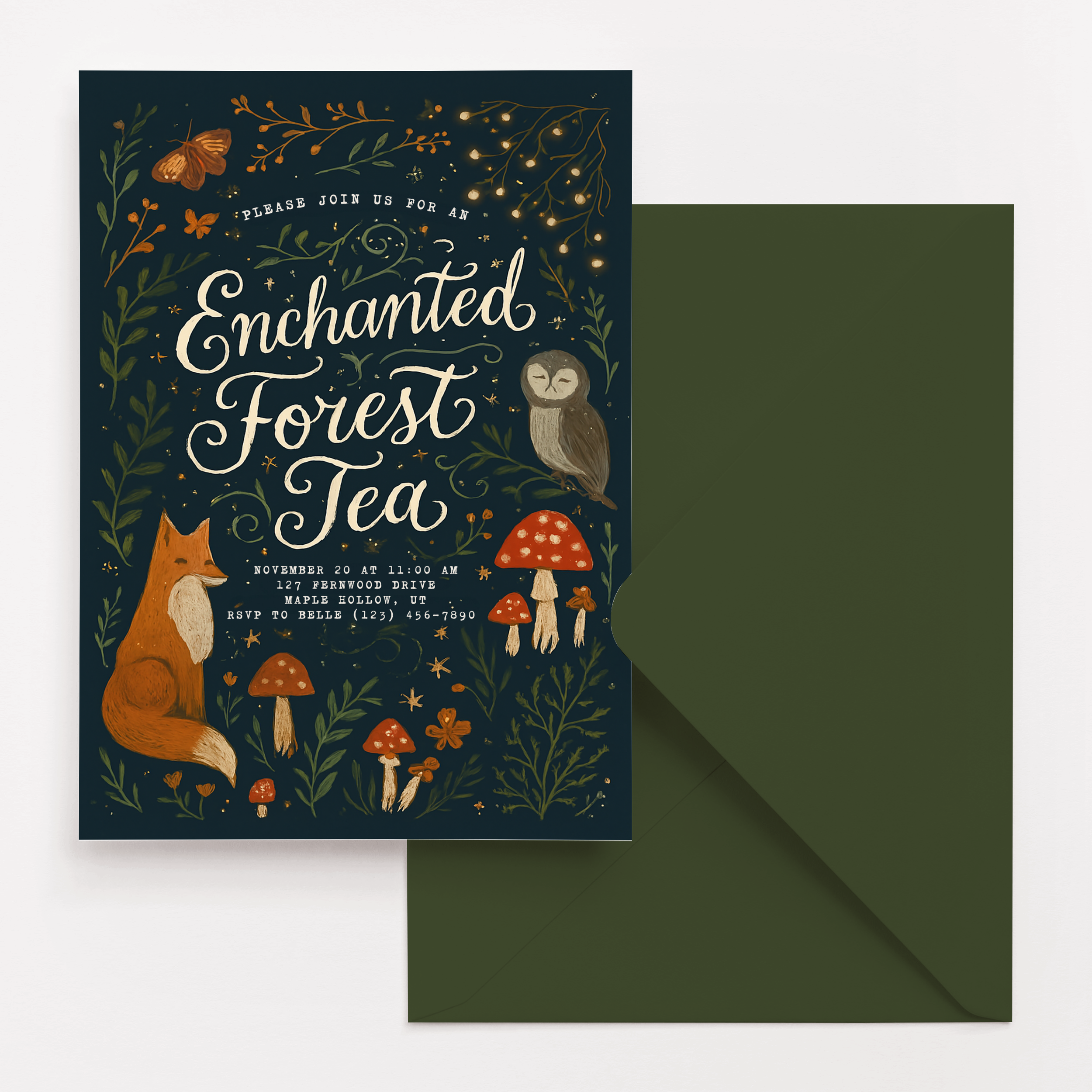 Enchanted Forest Tea Invitation Template
