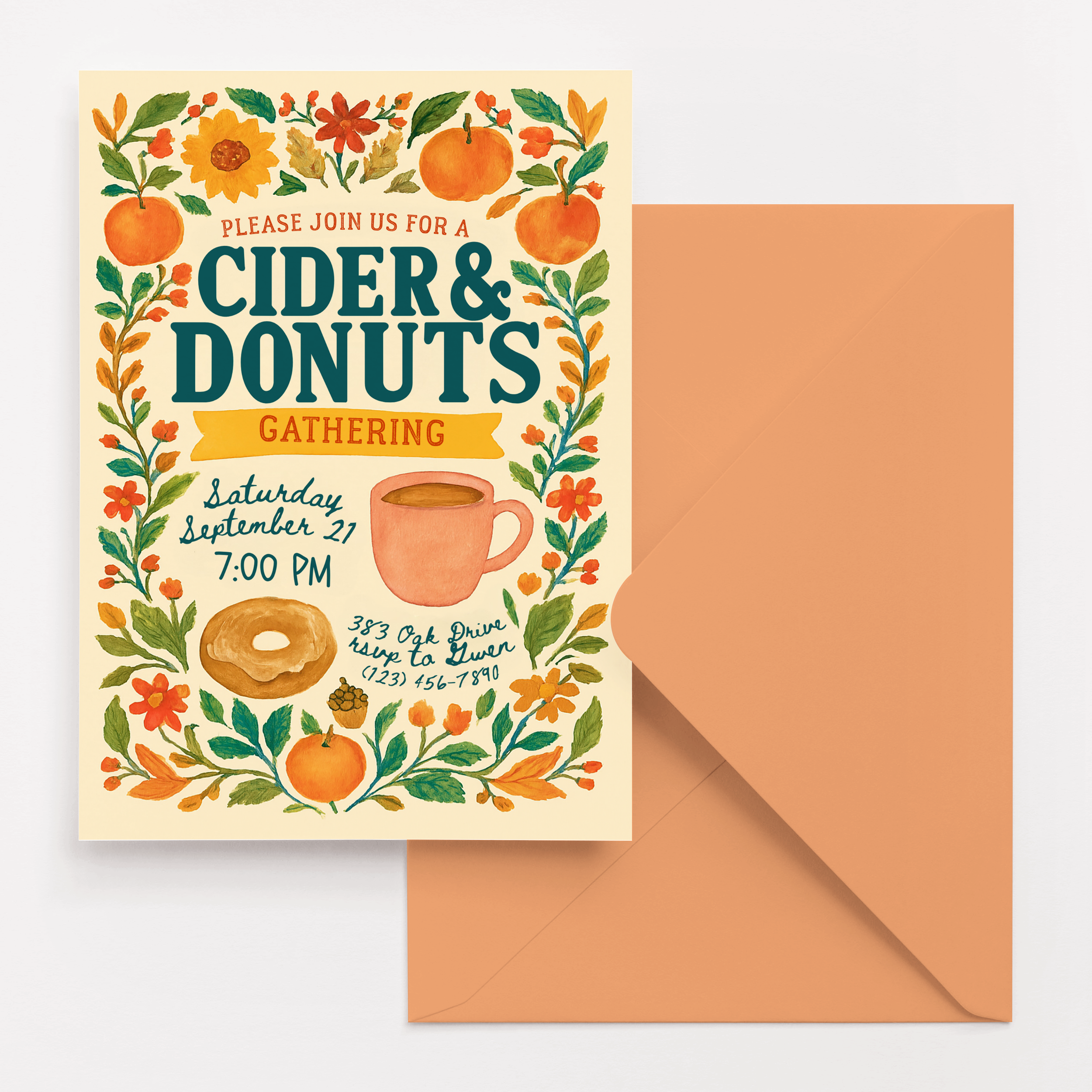 Cider & Donuts Gathering Invitation Template