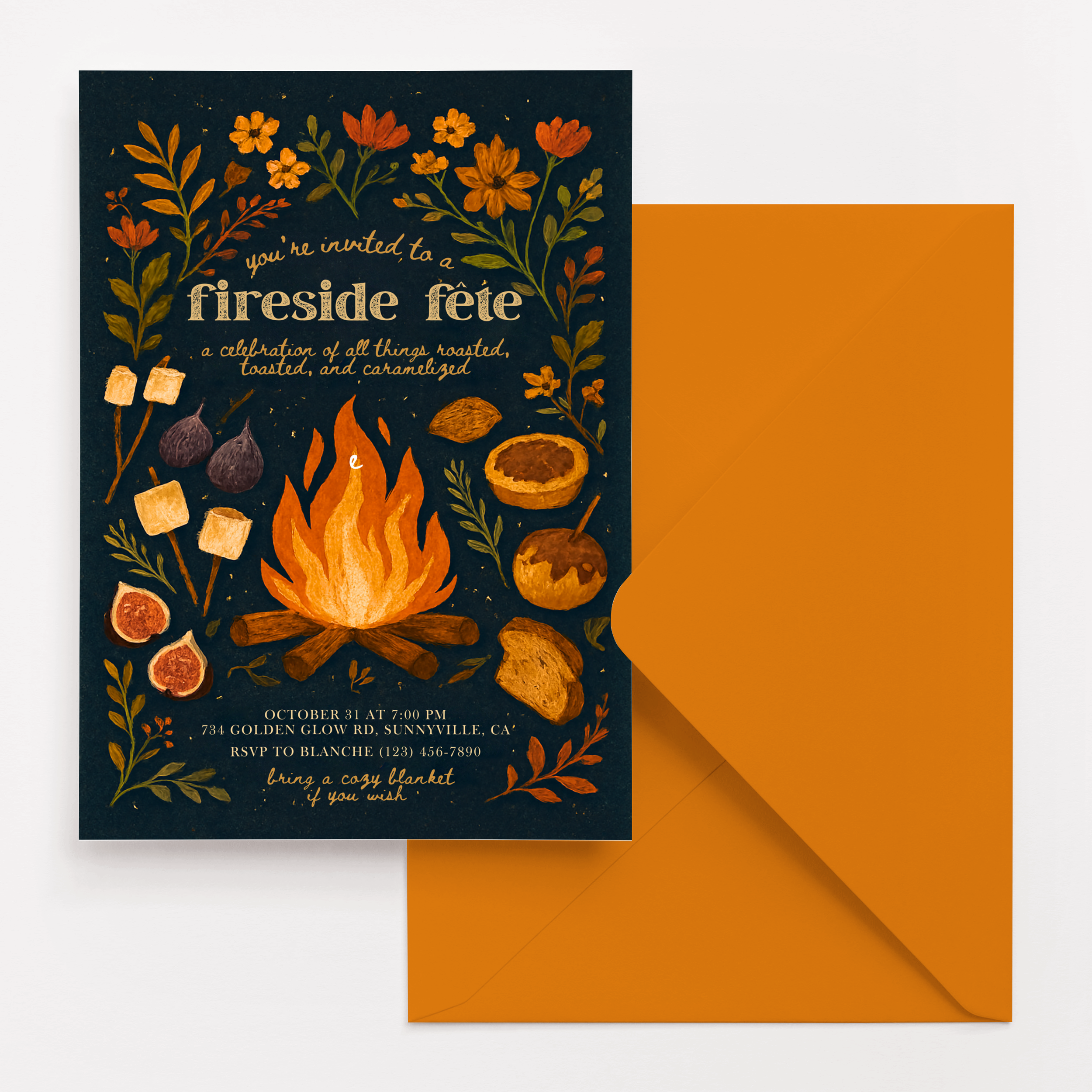 Roasted & Toasted Fireside Fête Invitation Template