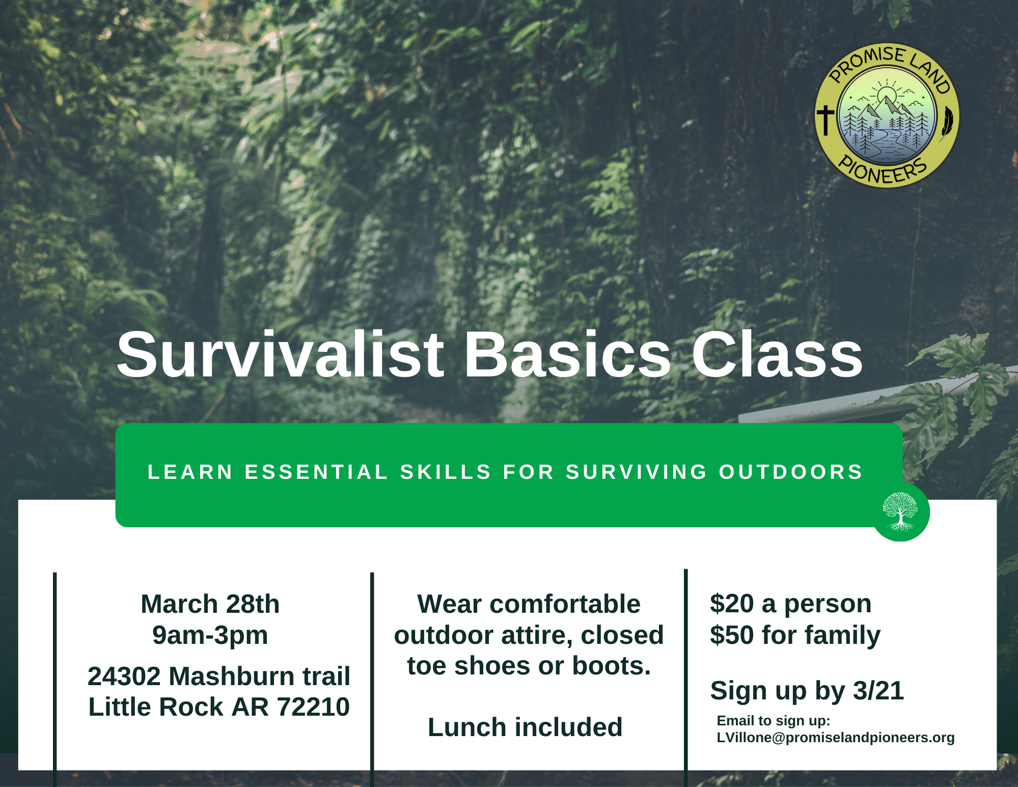 Survivalist Basics Class FAMILY RATE