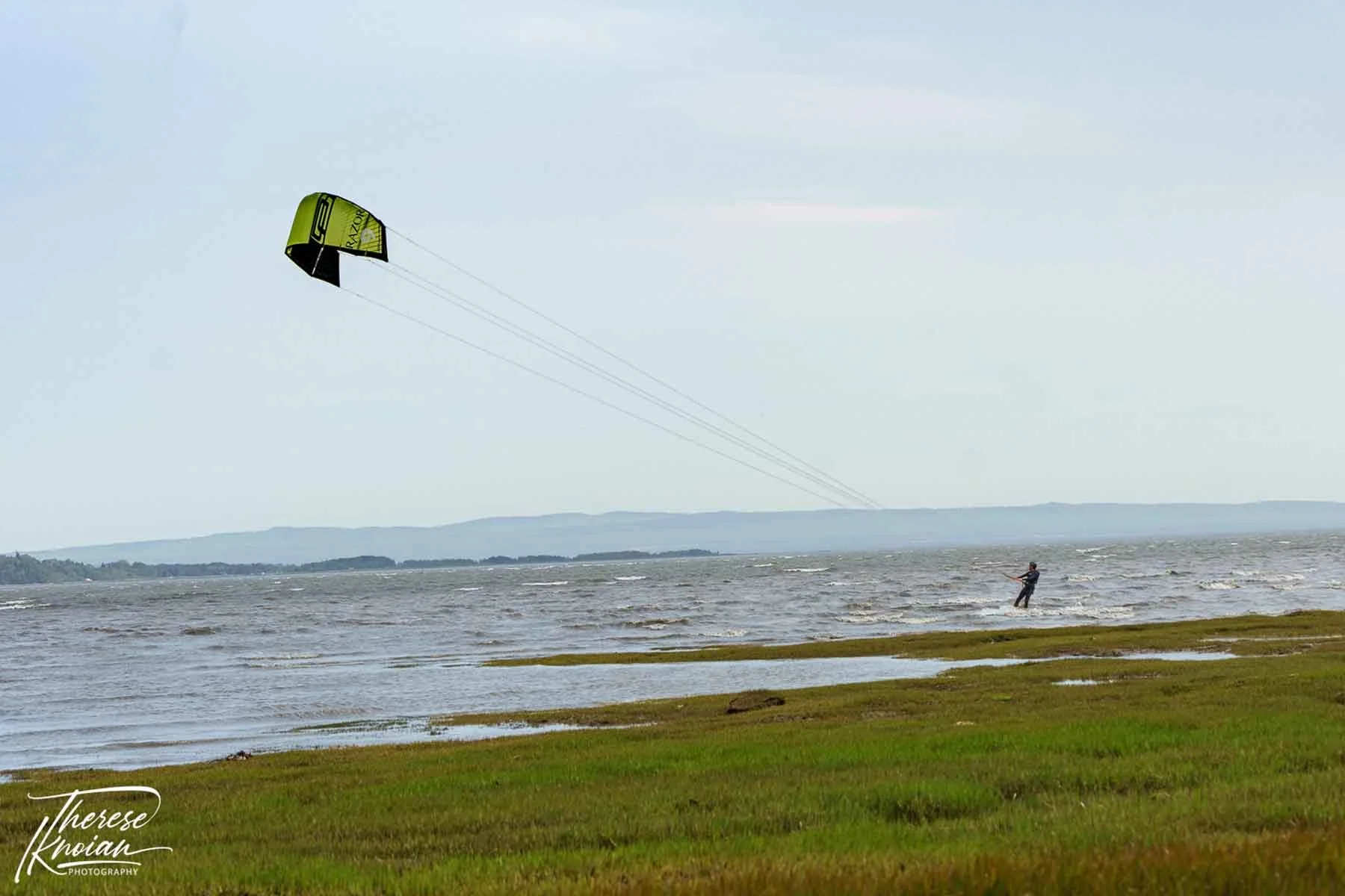 Kite surfer in Charlevoix, Quebec