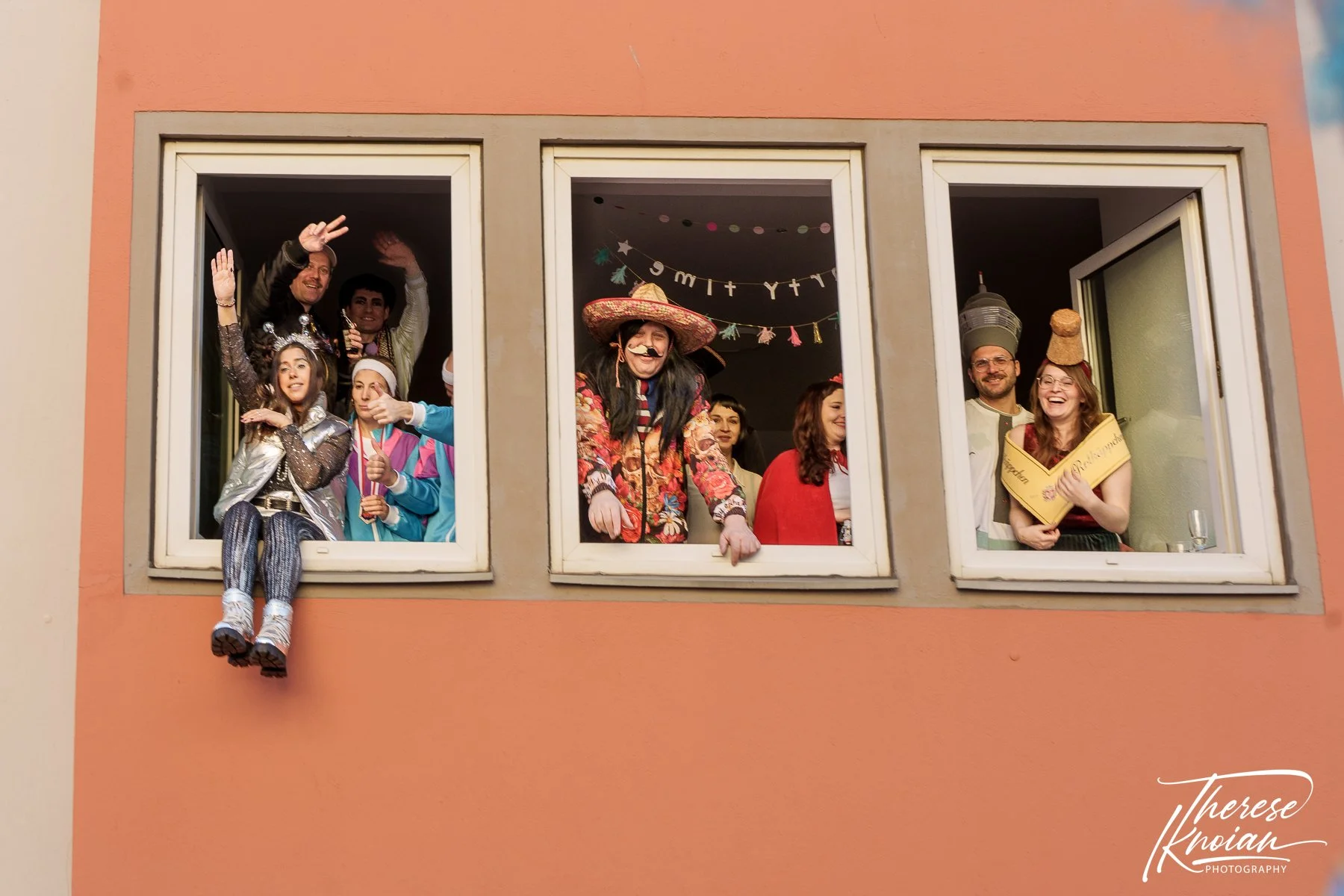 Duesseldorf Carnival Rosenmontag parade window seats.jpg