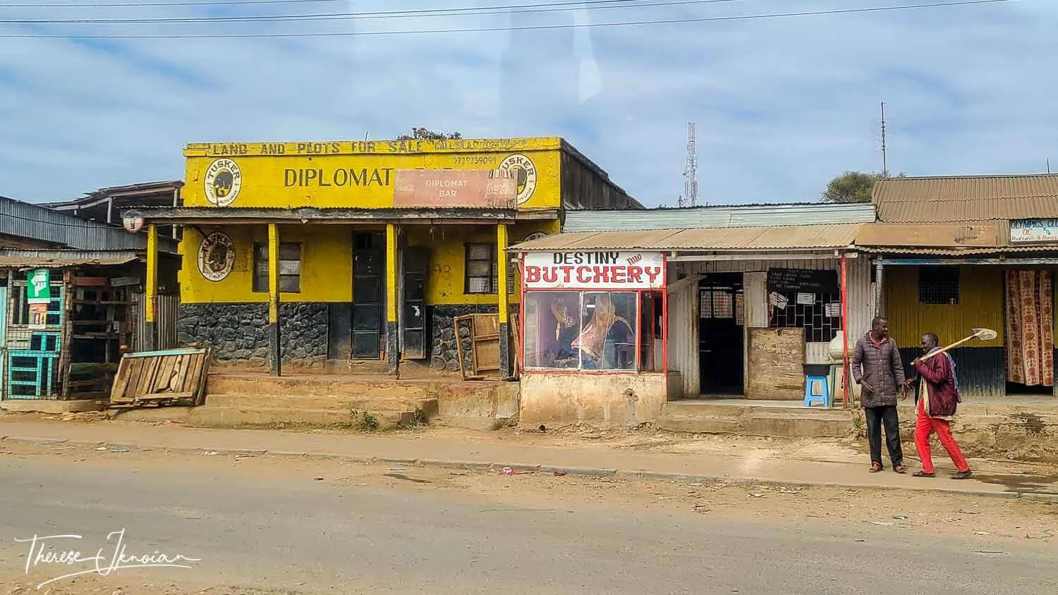 A street scene on an African photo safari