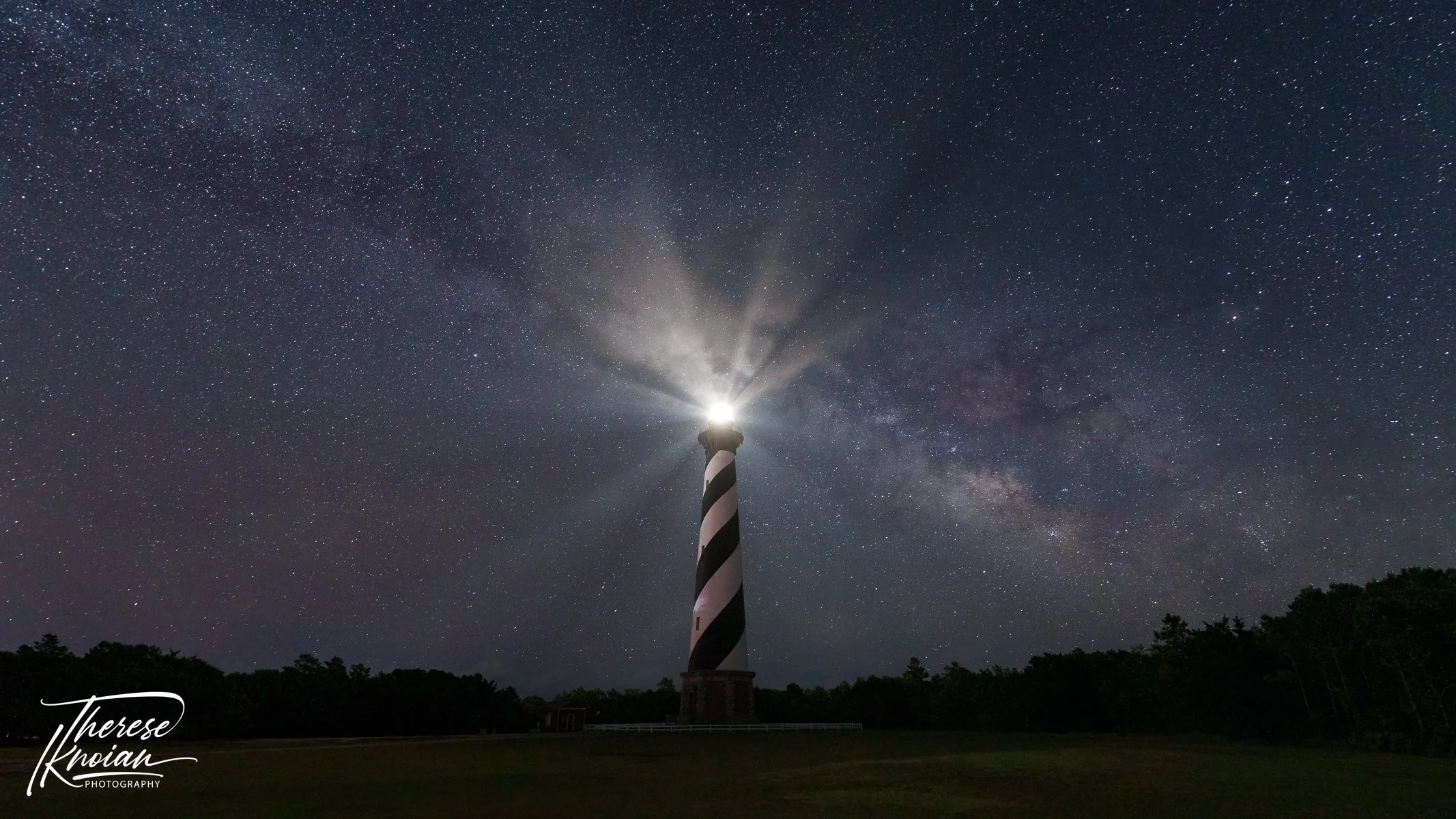 Milky Way core with the Cape Hatteras Lighthouse