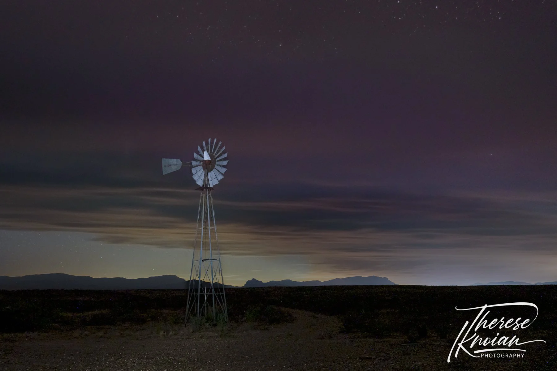 Windmill near Post Park in Marathon, Texas.