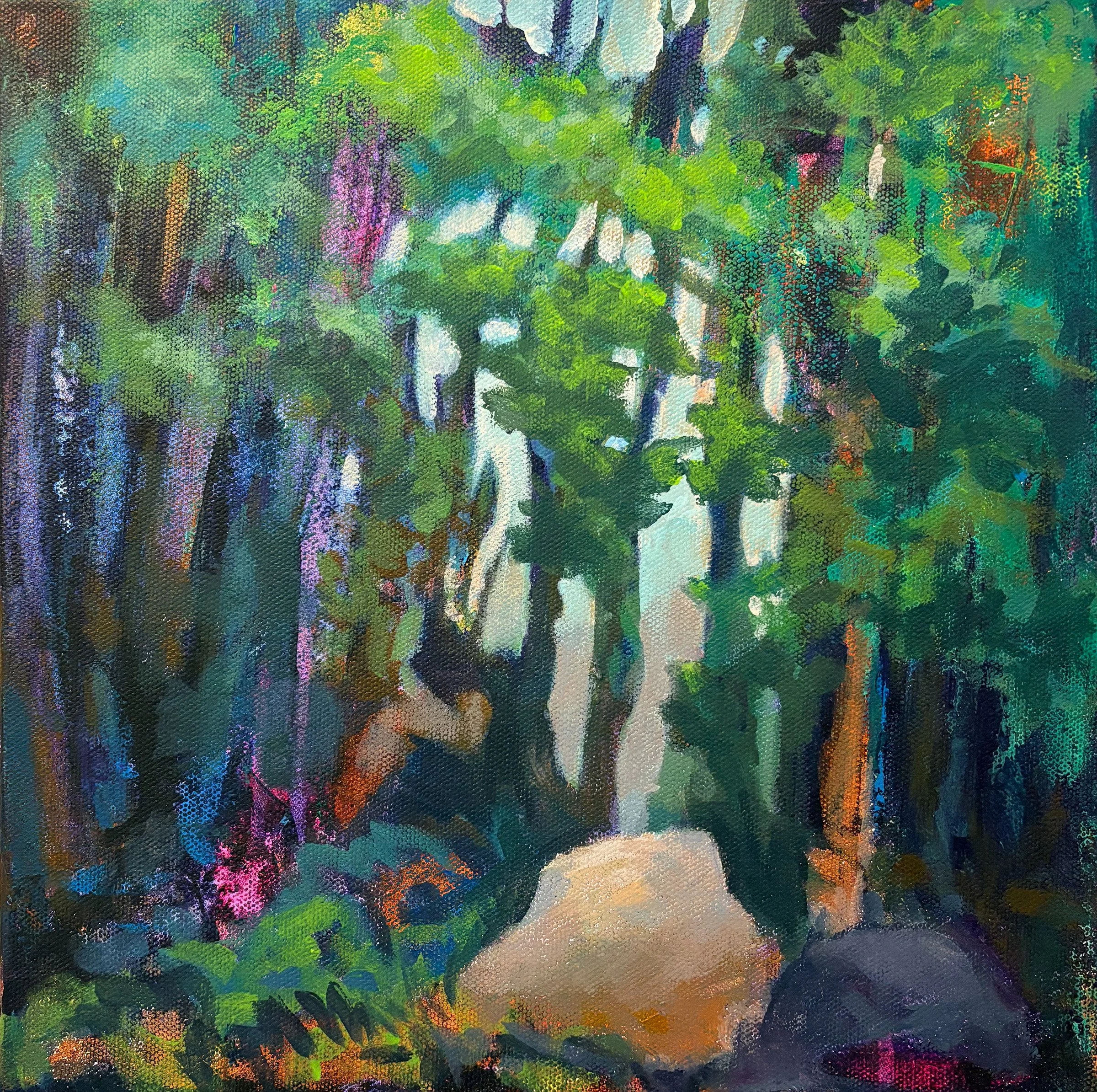Forest Light #1 - Acrylic on Canvas, 12" x 12"