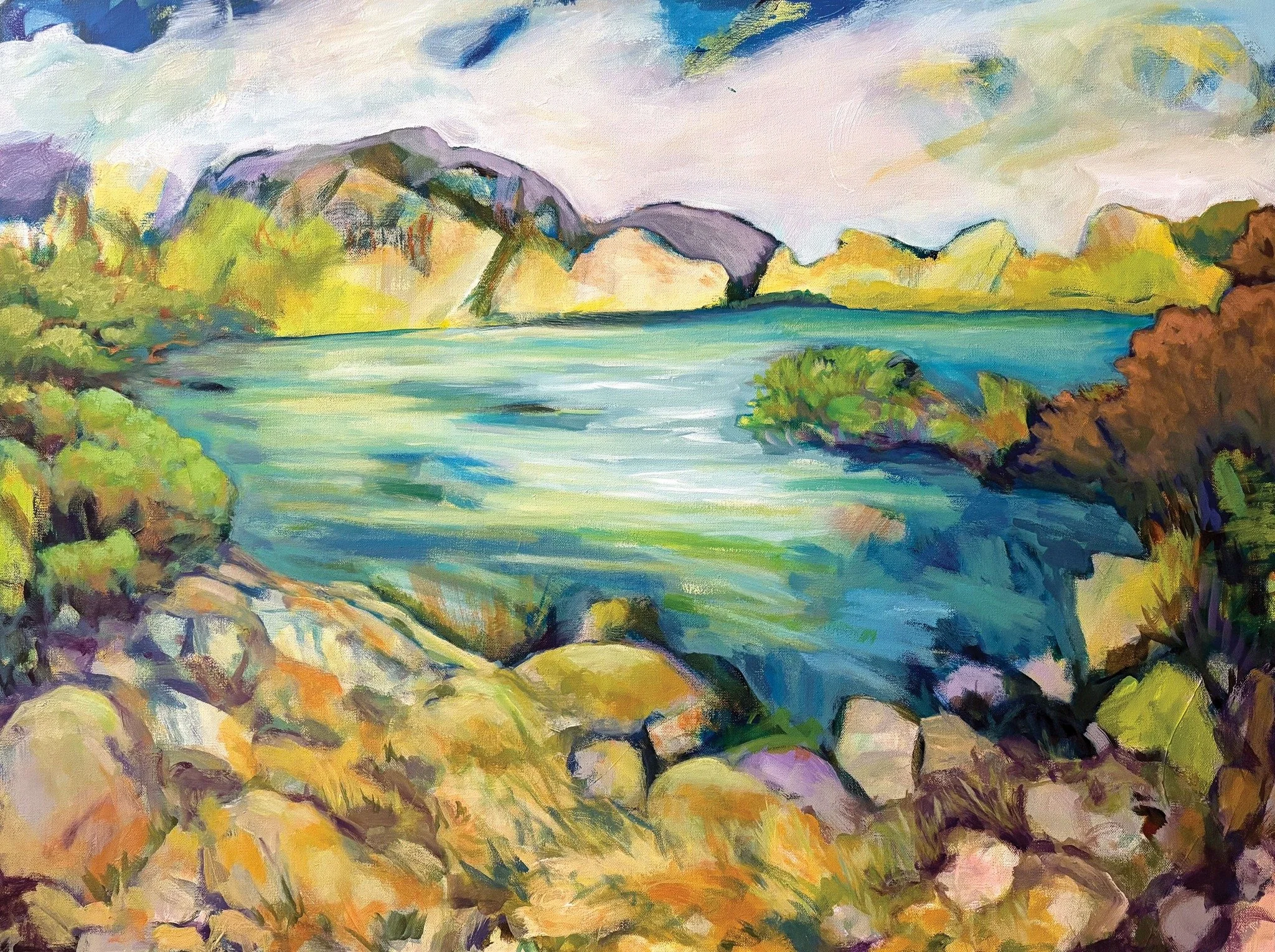 Lost Lake #2 - 12" x 12" Acrylic on canvas - Available