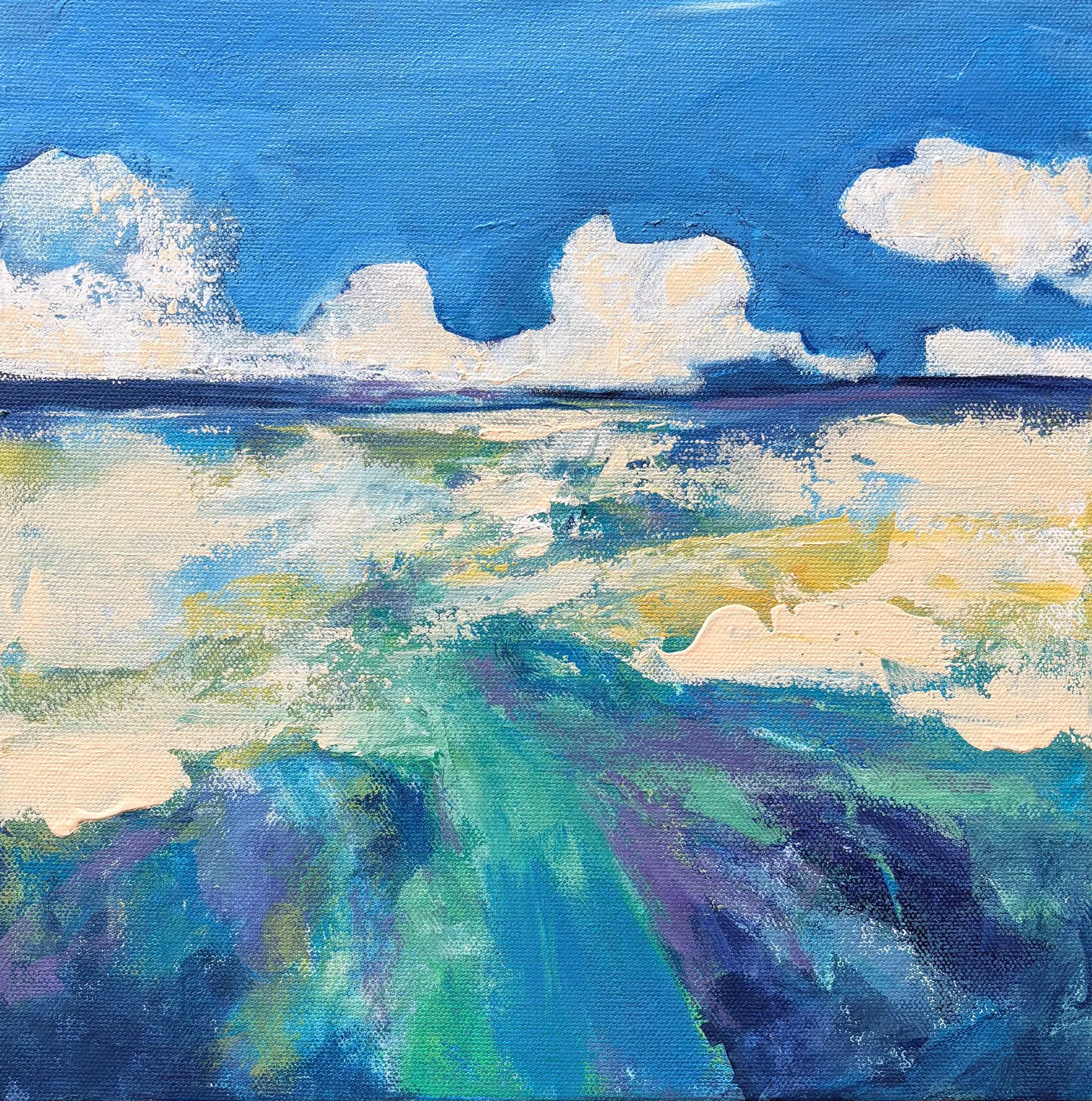 Beach Rush - 12" x 12" acrylic on canvas - Available