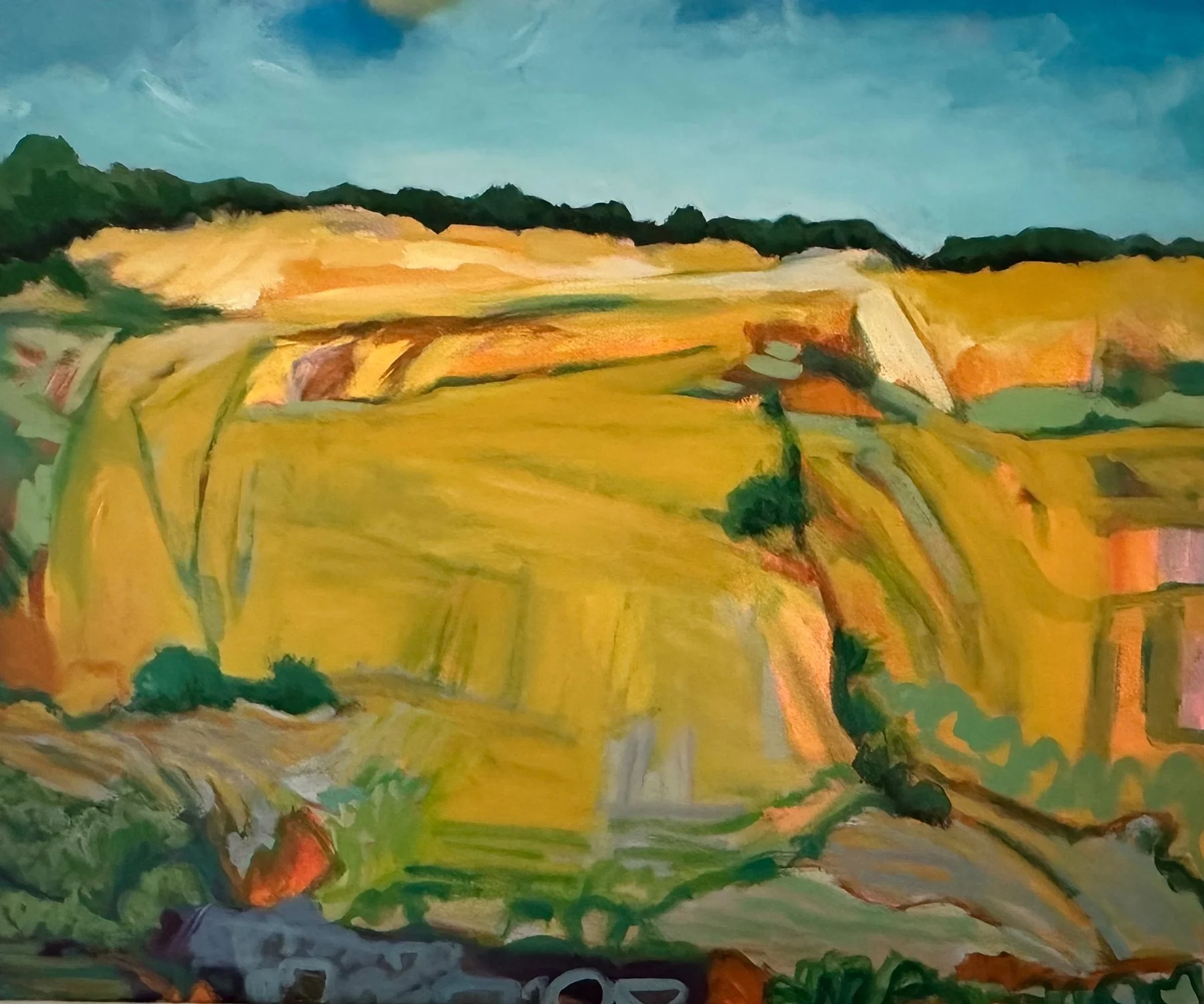 Farmland Drive By - 24" x 30" Acrylic on Canvas - Available