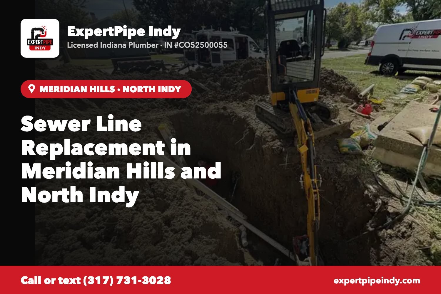 Sewer Line Replacement in Meridian Hills and North Indy