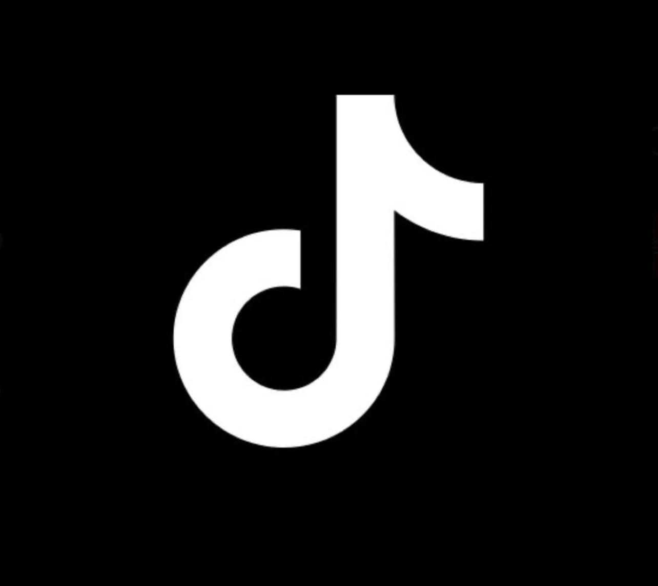 Black background with white TikTok logo