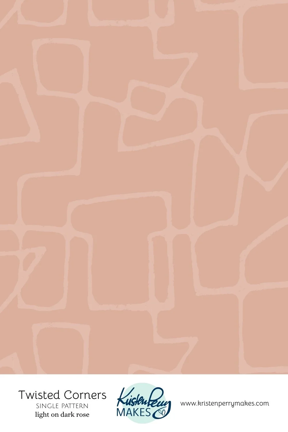 Light pink fabric with a geometric, maze-like pattern of twisted corners.