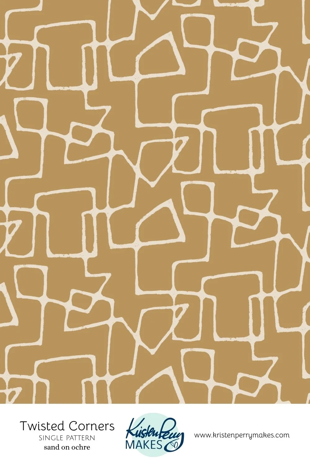 A pattern of irregular, twisted, light-colored outlines on a deep yellow-brown background, resembling an abstract mosaic or cracked surface.