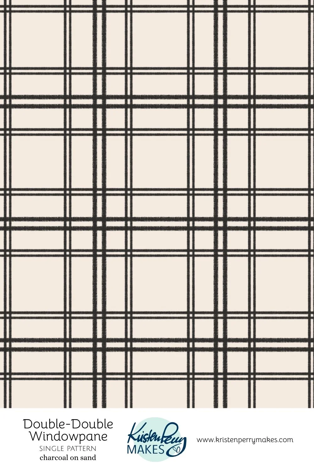 A fabric with a classic black and white plaid pattern, featuring intersecting horizontal and vertical lines.