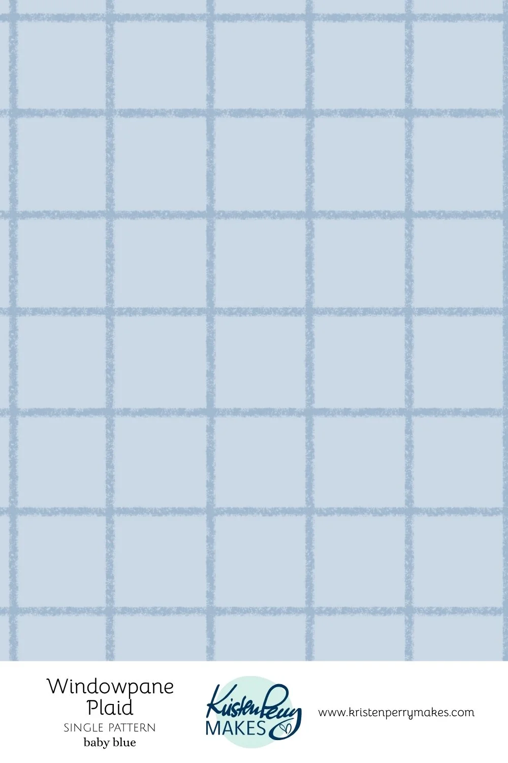 Light blue windowpane plaid pattern by Kristen Perry makes