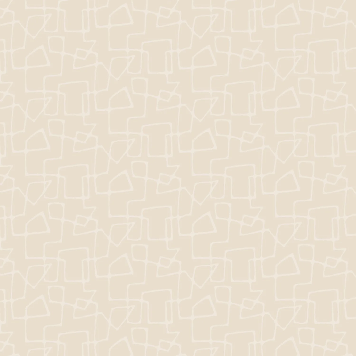 A repeat pattern of a mid-century modern abstract line design in a tone-on-tone sand color.