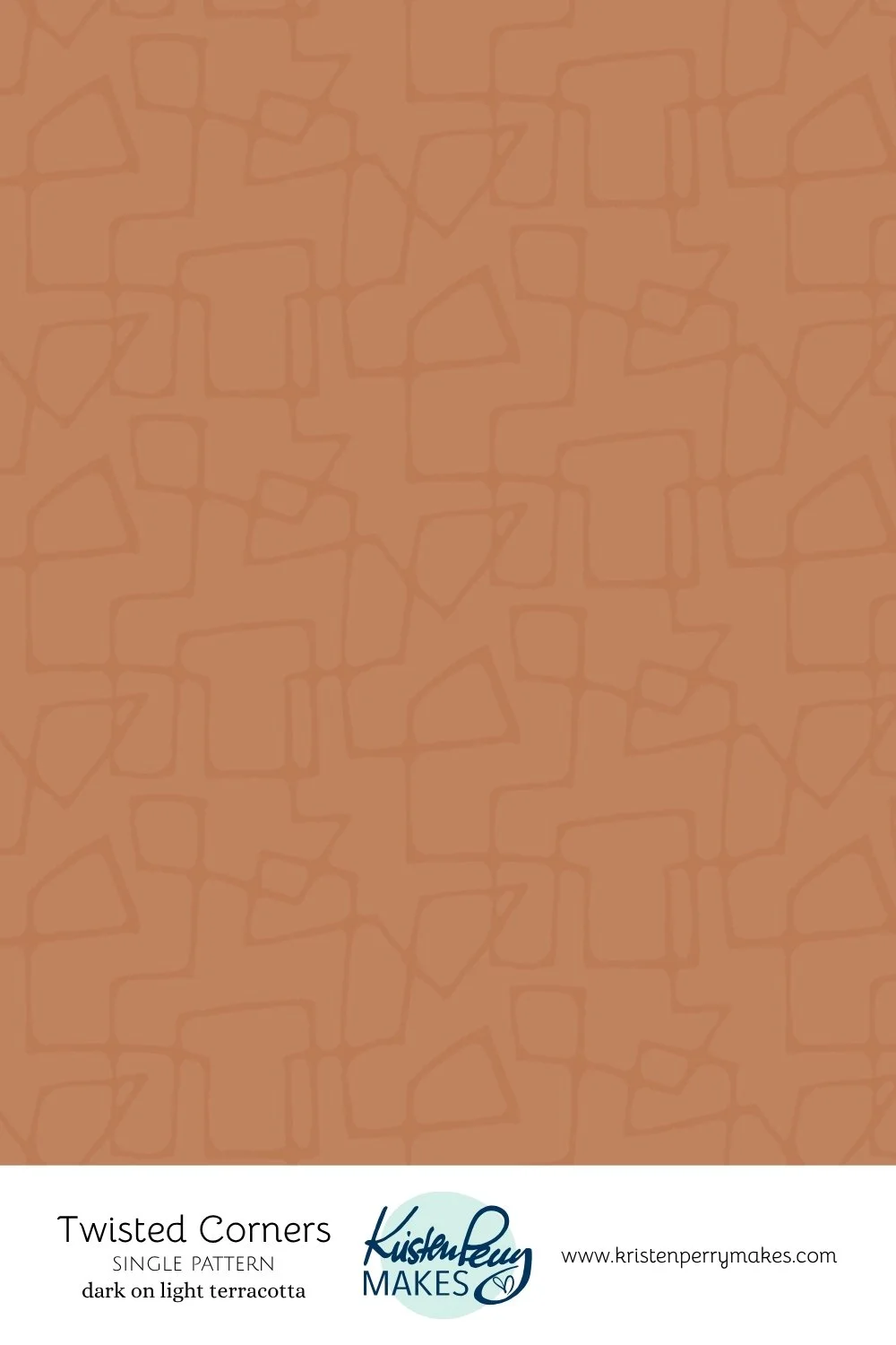 Light terracotta background with darker twisted corner patterns