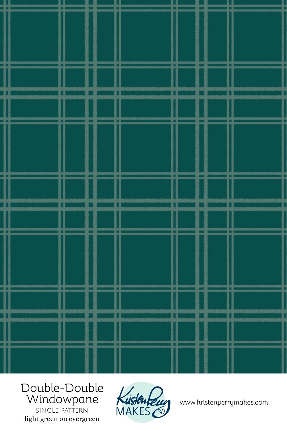 Green and gray plaid windowpane fabric pattern.