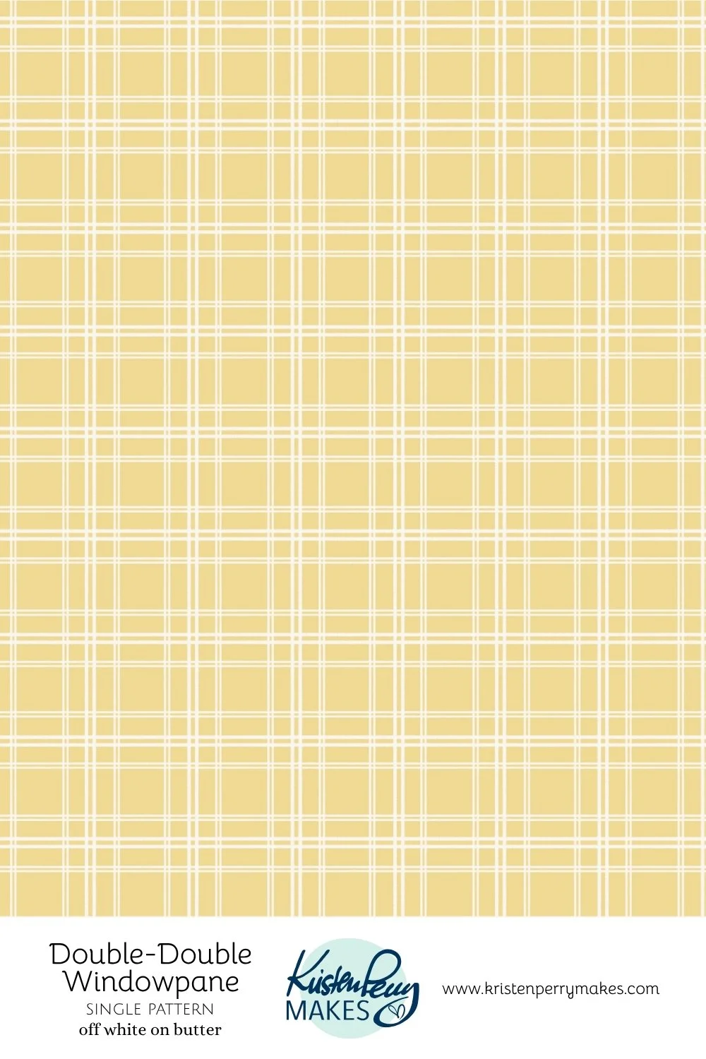 A sheet of double-windowpane patterned paper with a yellow background and white and light yellow grid lines.