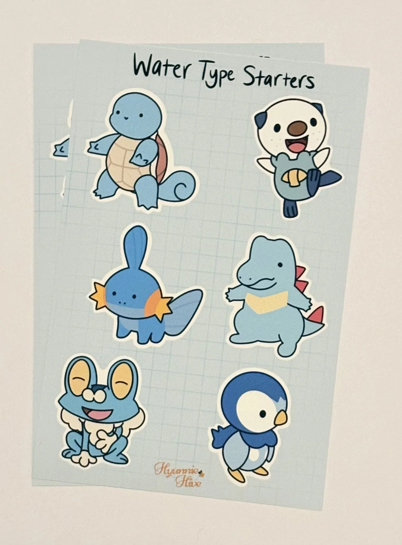 Water Type Starters Sticker Sheet