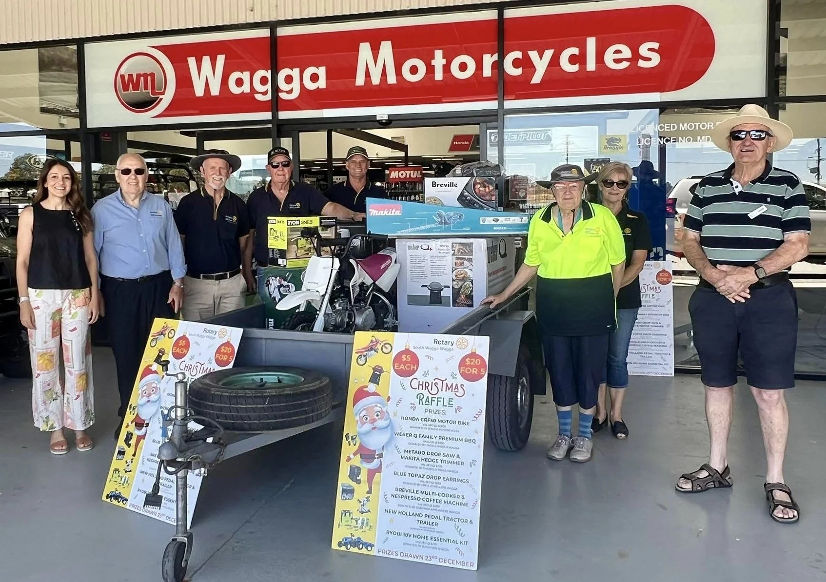 Christmas Raffle Drawn at Wagga Motorcycles