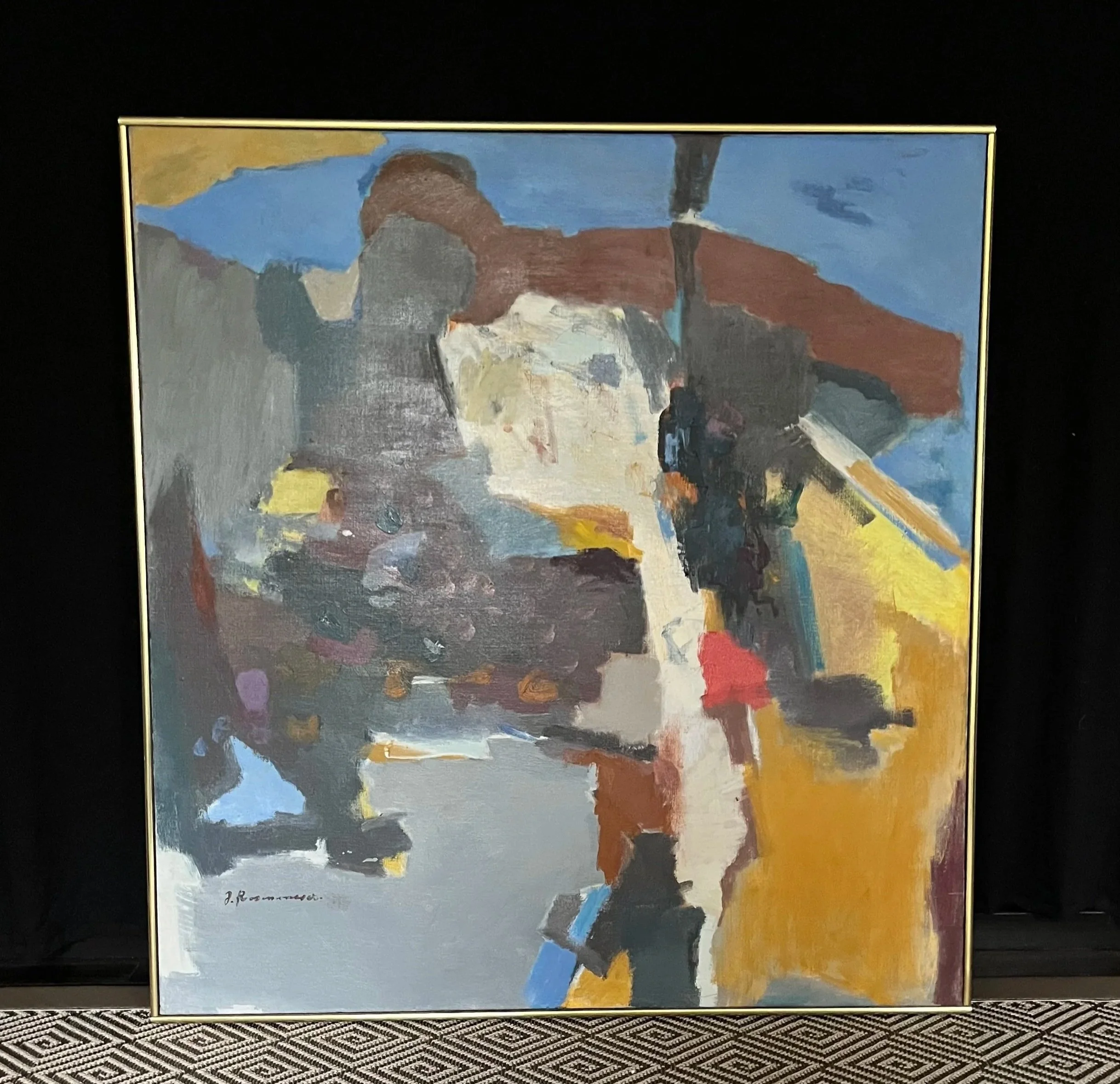 Large Signed Abstract Oil Painting