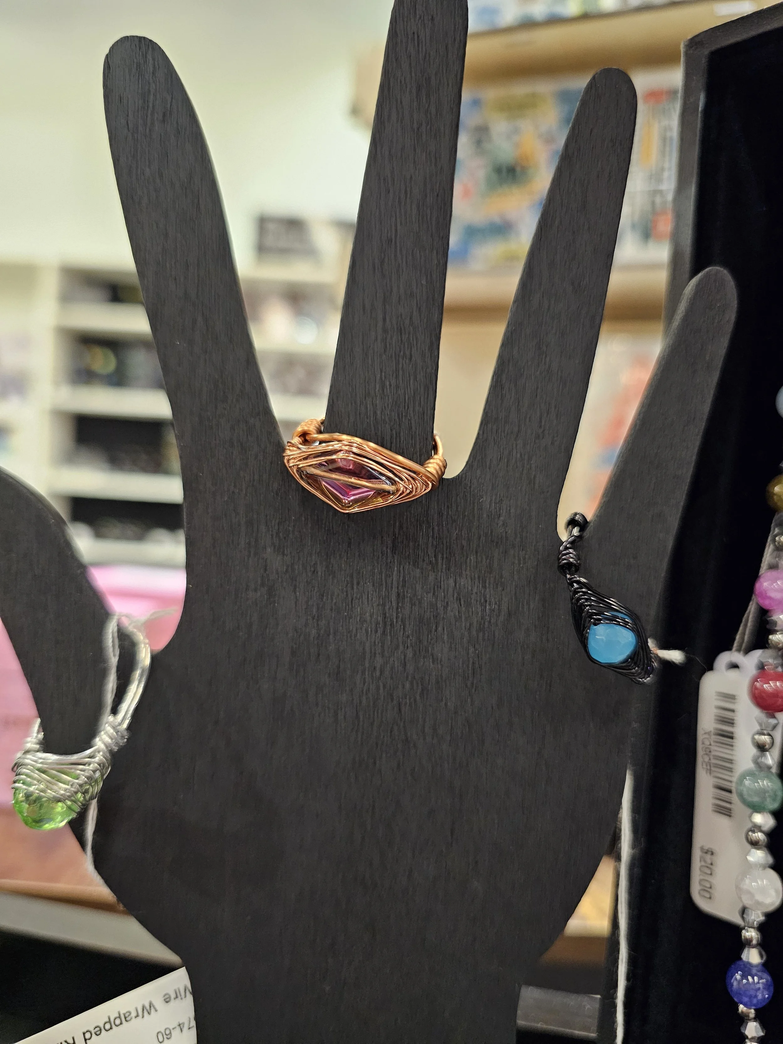 Wire Wrapped Beaded Rings