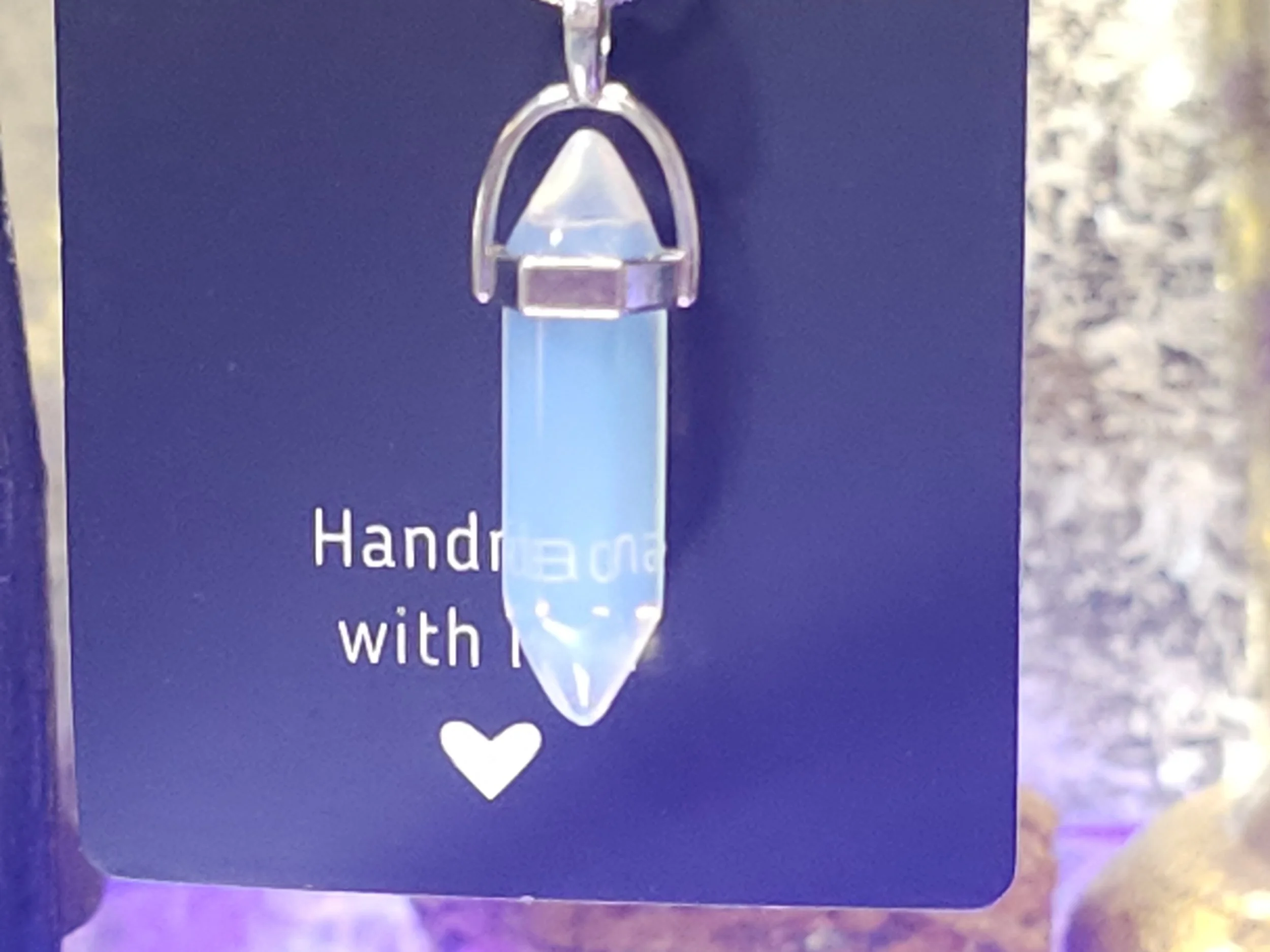 Stone Hexagon Pendant Necklaces