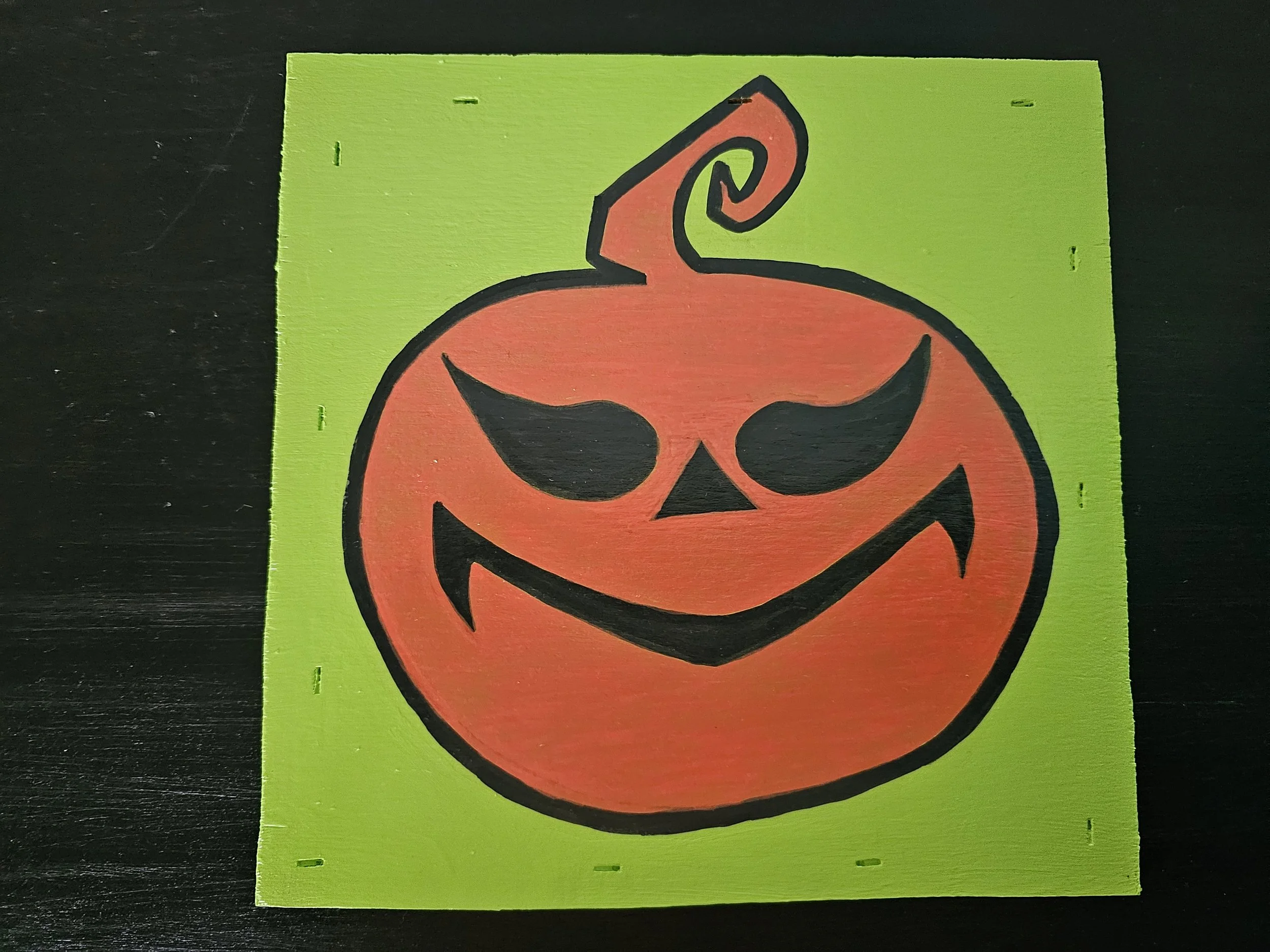 Jack-O-Lantern Painting Green