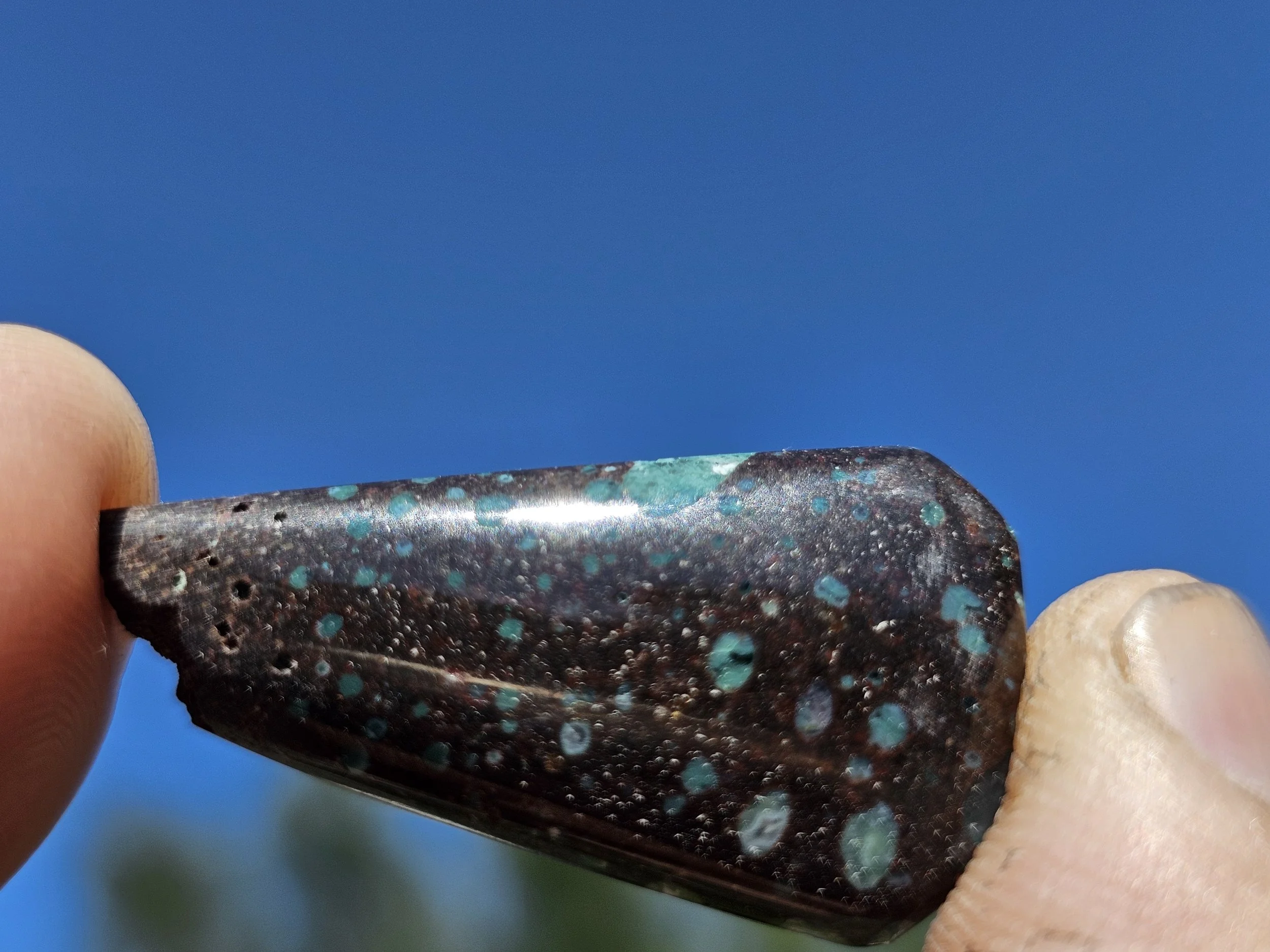 Turquoise & Nunderite Triangle Cabochon
