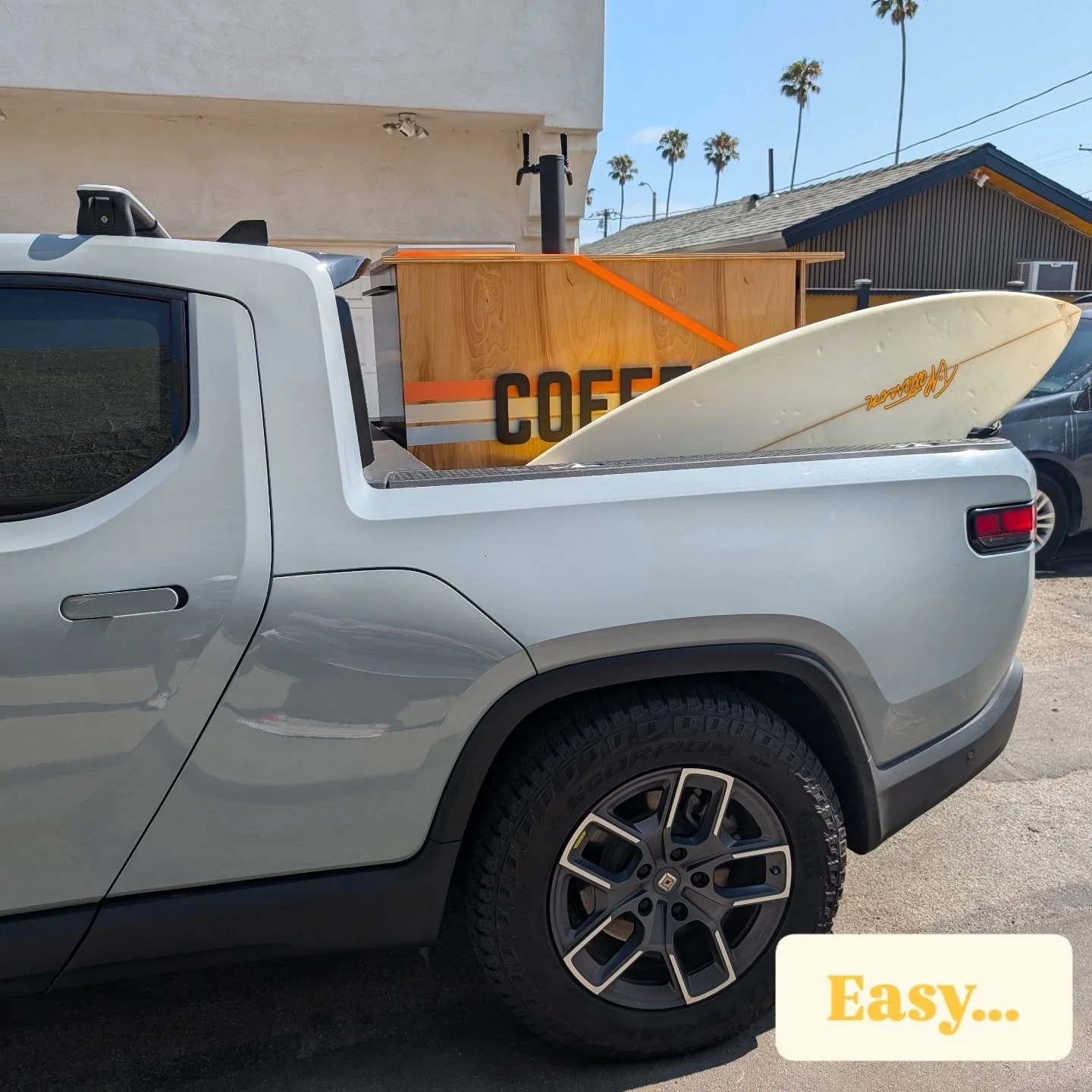 New setup packs up easy! Now comes the hard part with the final permits..

#rivianofficial #coffeecart #coffeetruck