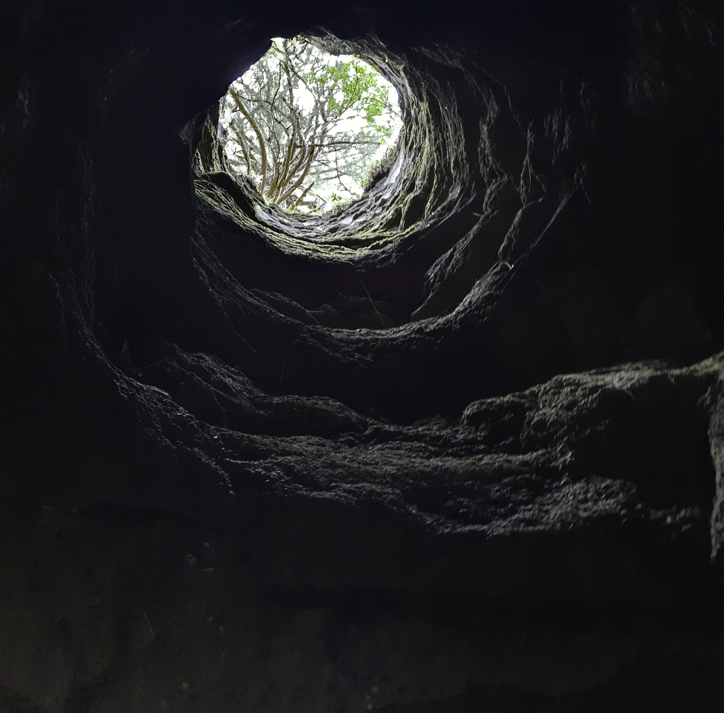 'View from Mt Etna's Depths' Opening of a lava tube