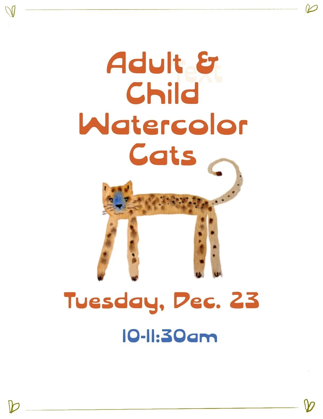 Adult &amp; Child Watercolor Cats