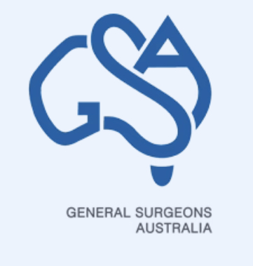 Logo of General Surgeons Australia featuring stylized letters G and S intertwined.