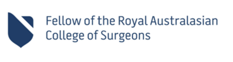 Logo of the Fellow of the Royal Australasian College of Surgeons with a shield icon and text