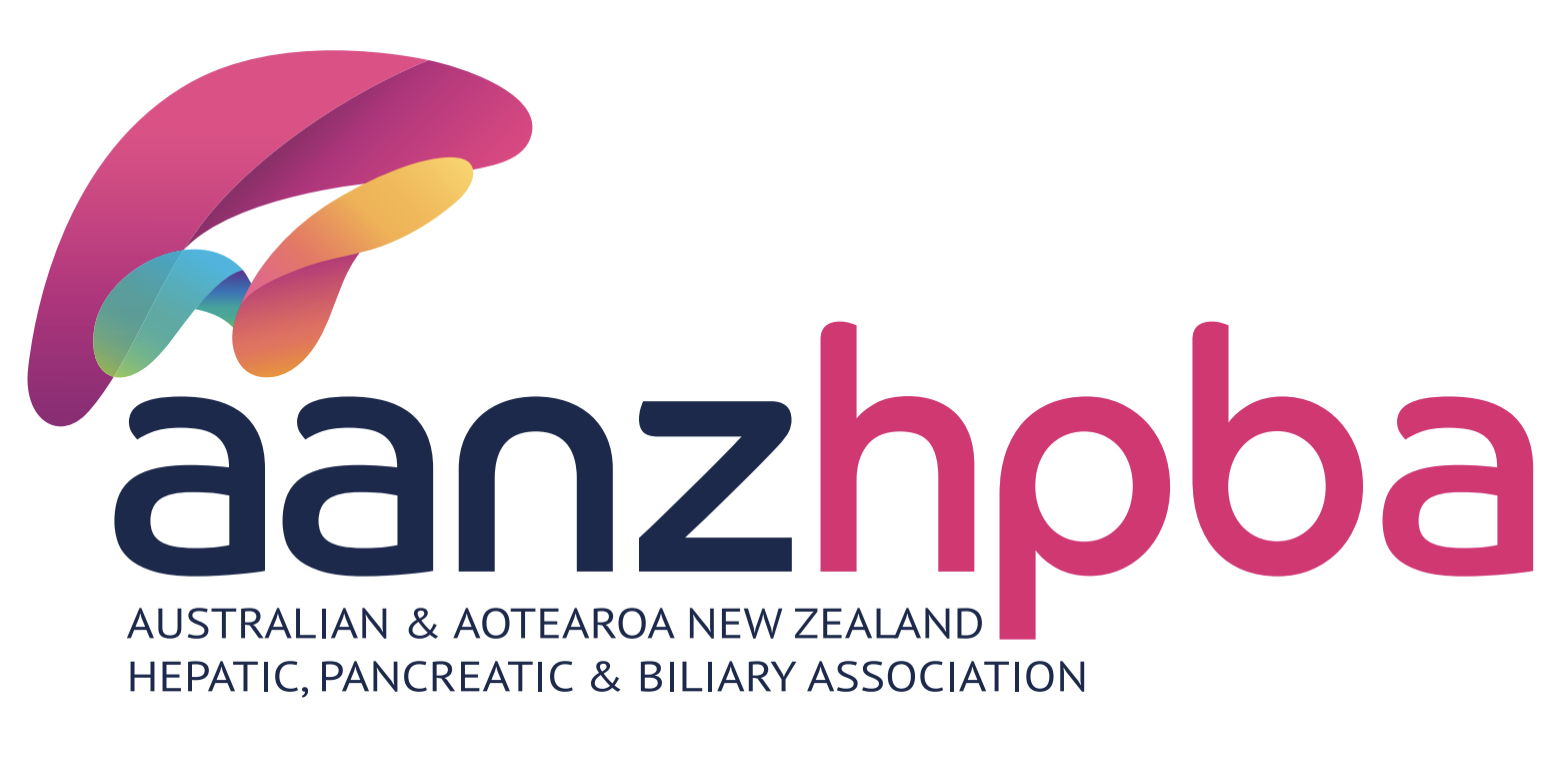 Logo for the Australian & Aotearoa New Zealand Hepatic, Pancreatic, and Biliary Association featuring a colorful abstract ribbon design and the acronym aaNPHA.
