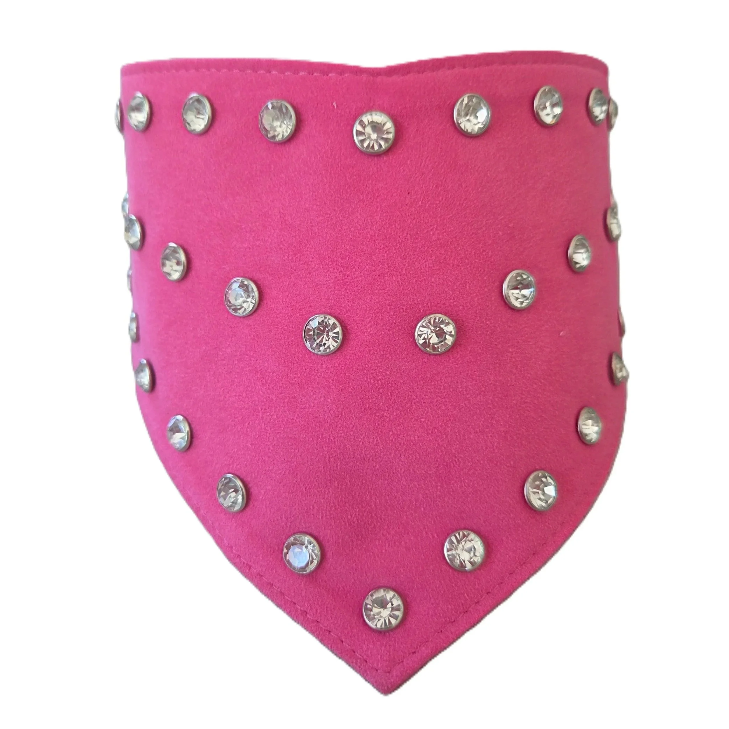 Medium fucshia suede diamante dog bandana by Best Buddies Bandanas.