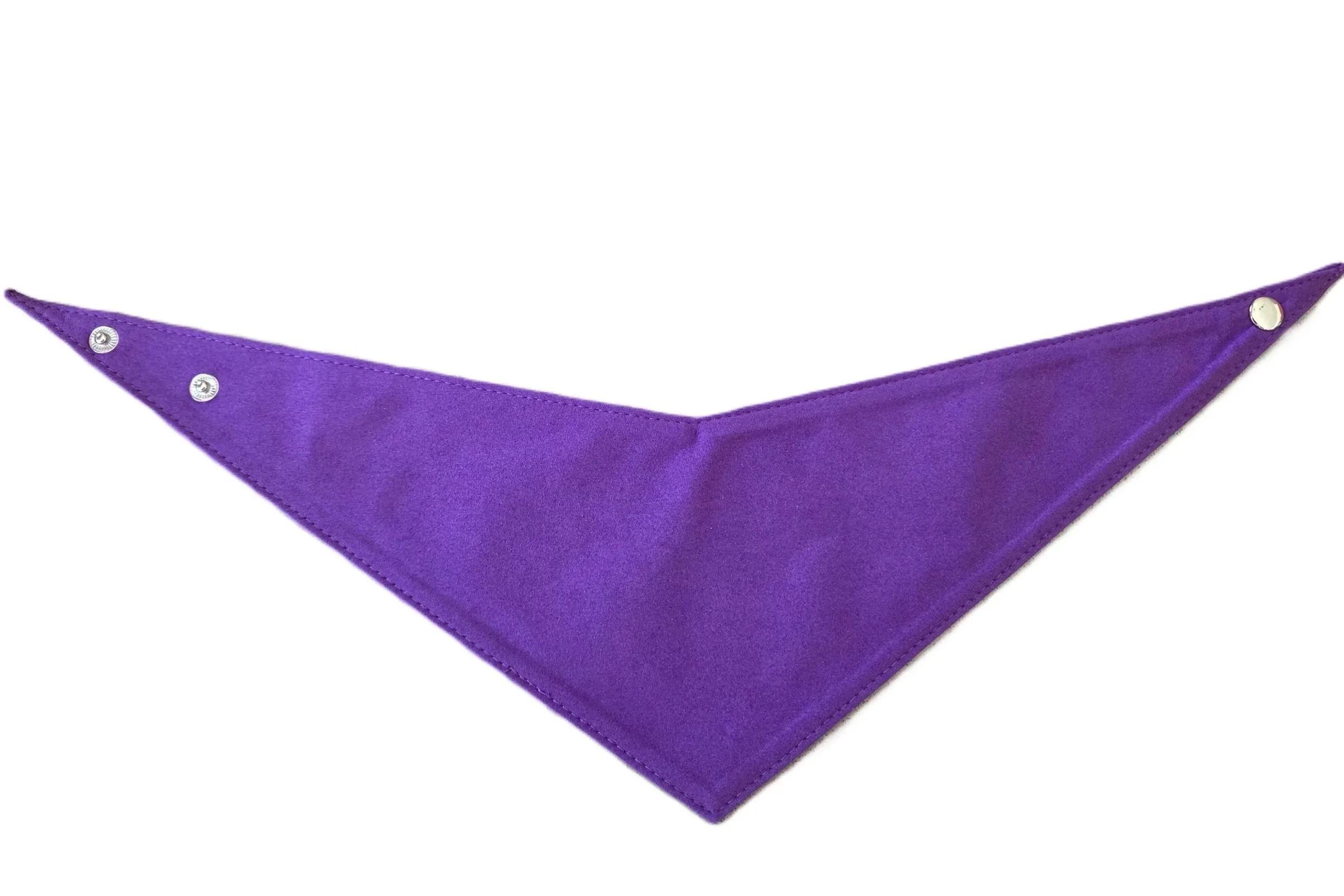 Medium purple suede dog bandana by Best Buddies Bandanas, laid flat.